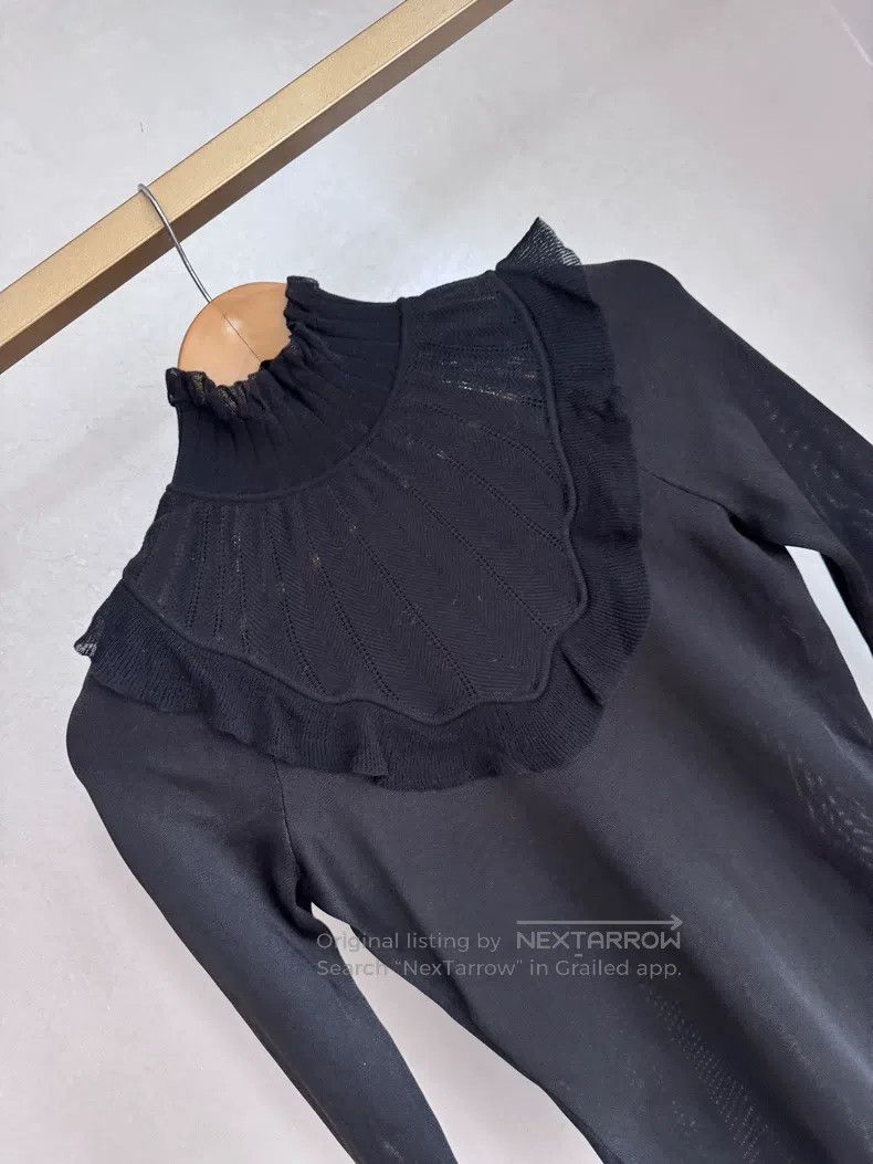 Hermes Hermes Lace Collar Black Ruffled Camisole Top Size XS / US 0-2 / IT 36-38 - 4 Thumbnail