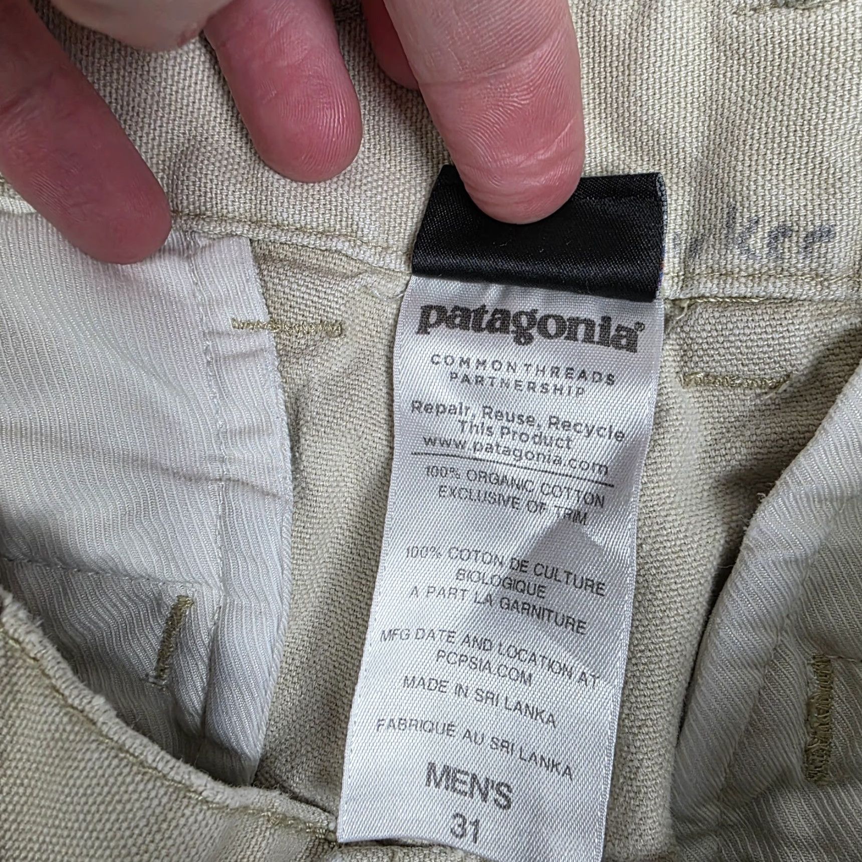 Patagonia Patagonia Chino Pant Mens 31x30 Beige Canvas Straight Casual Workwear Size US 31 - 6 Thumbnail