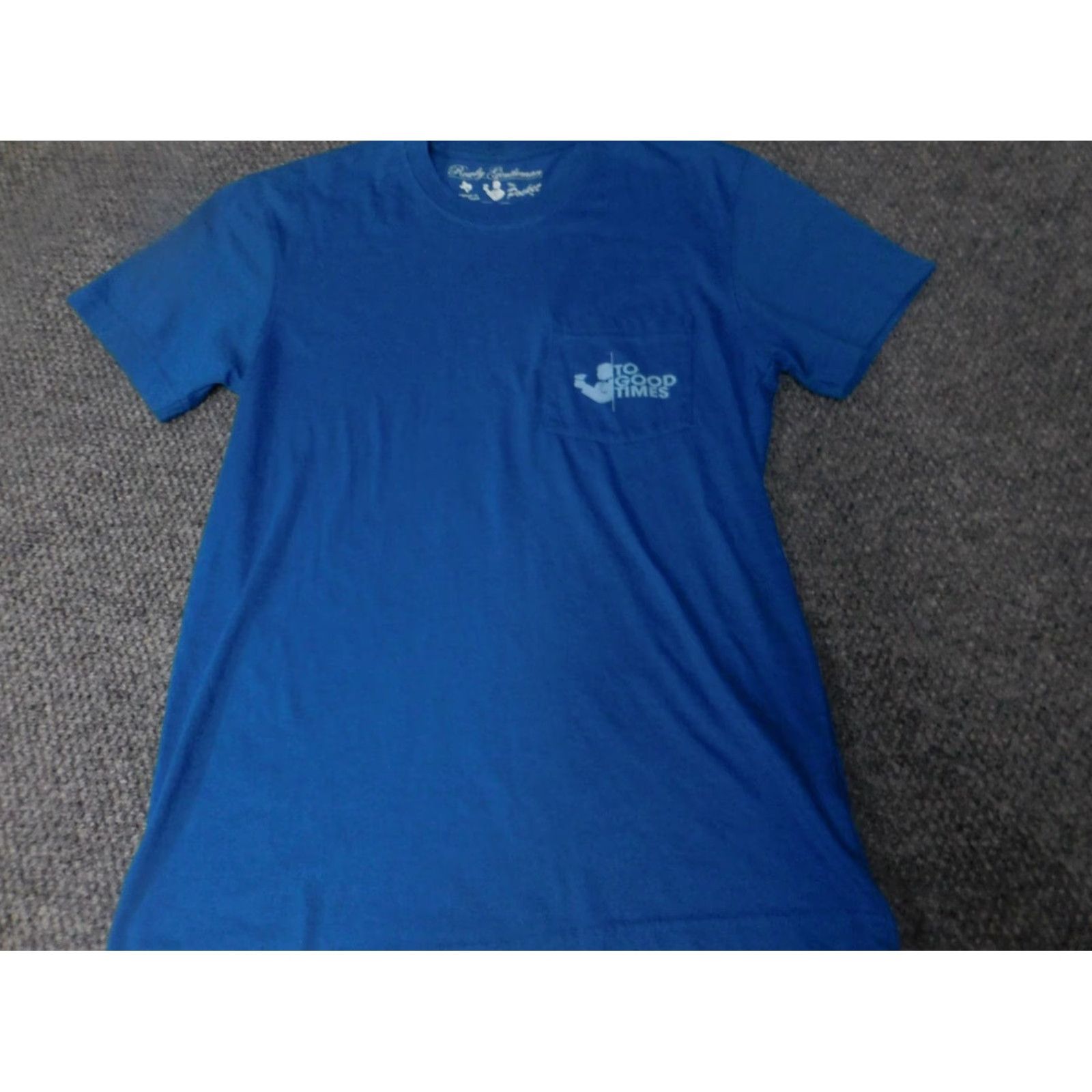 Vintage Rowdy Gentlemen Shirt Small Blue Graphic Men Short Sleeve Crew Neck T-Shirt Logo Cotton Blend Polyester Vintage No Women Mens Size US S / EU 44-46 / 1 - 2 Thumbnail
