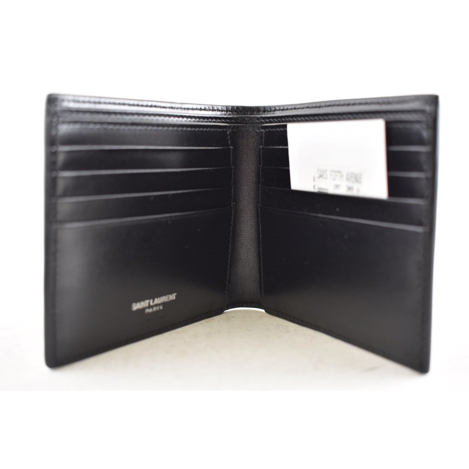 Yves Saint Laurent Saint Laurent Men YSL Silver Metal Logo Card Bi-Fold Wallet Size ONE SIZE - 12 Thumbnail