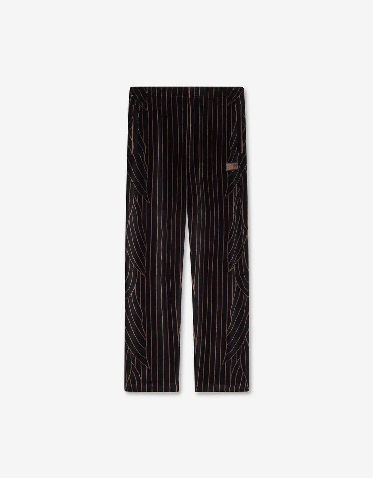 Kenzo Kenzo Leaf Stripe Black Velvet Track Pants Size US 34 / EU 50 - 1 Thumbnail