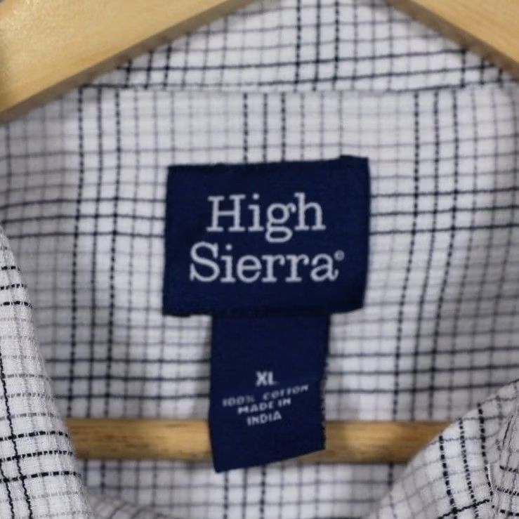 High Sierra High Sierra Mens Plaid Short Sleeve Shirt XL Blue White Casual Button Up Size US XL / EU 56 / 4 - 7 Thumbnail