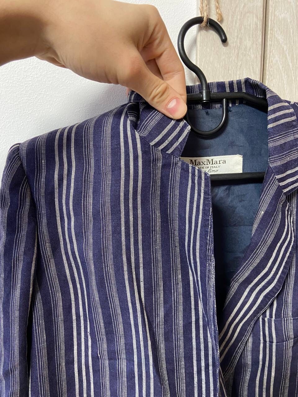 Max Mara Max Mara Vintage Pura Lino Striped Women's Blizer Size UK 12 Size M / US 6-8 / IT 42-44 - 9 Thumbnail