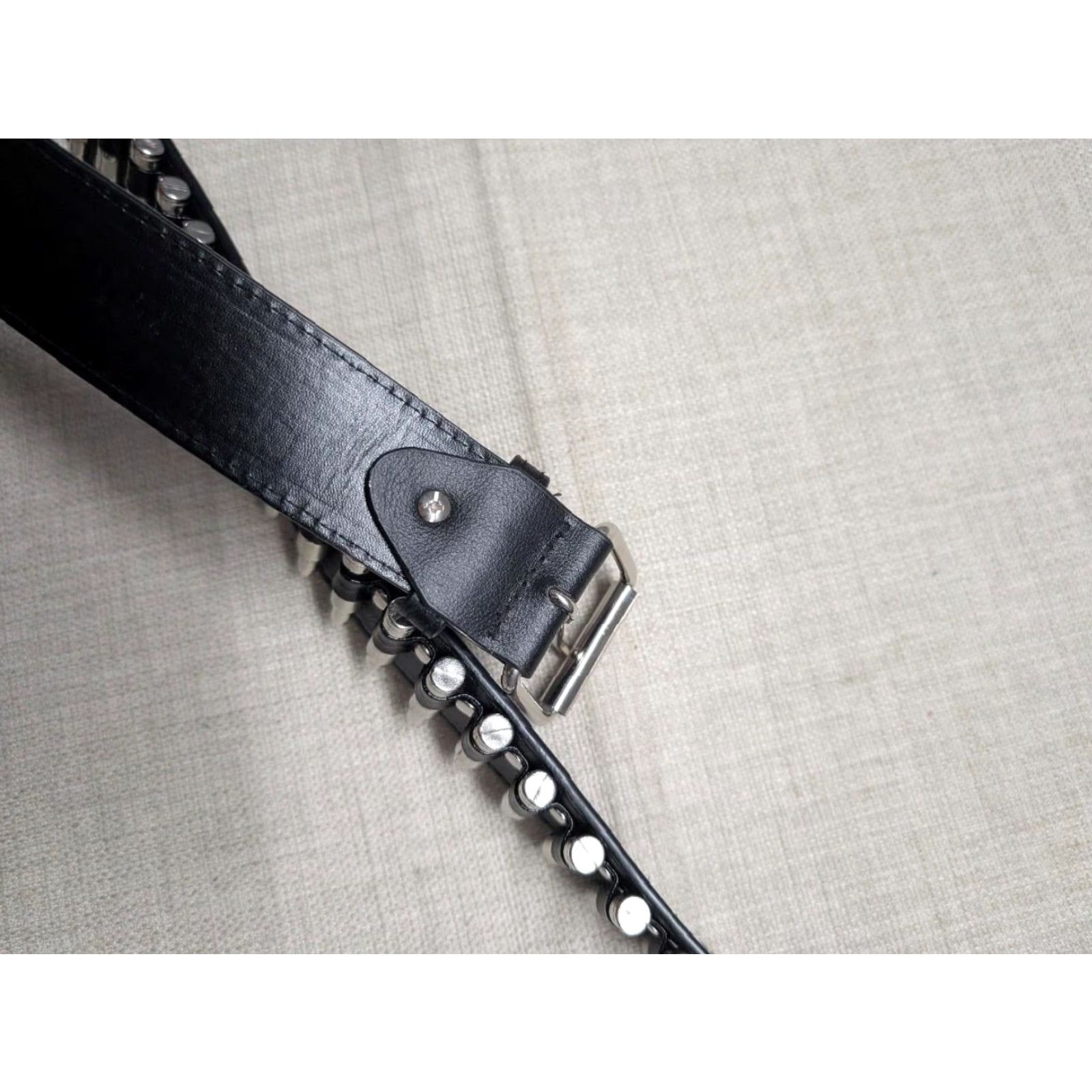 Vintage VINTAGE Gun Shells black belt 36 Mens belt Cowboy Punk Gothic GUNS AMMO Y2K buckle belt 1990s skate Size 36 - 7 Thumbnail