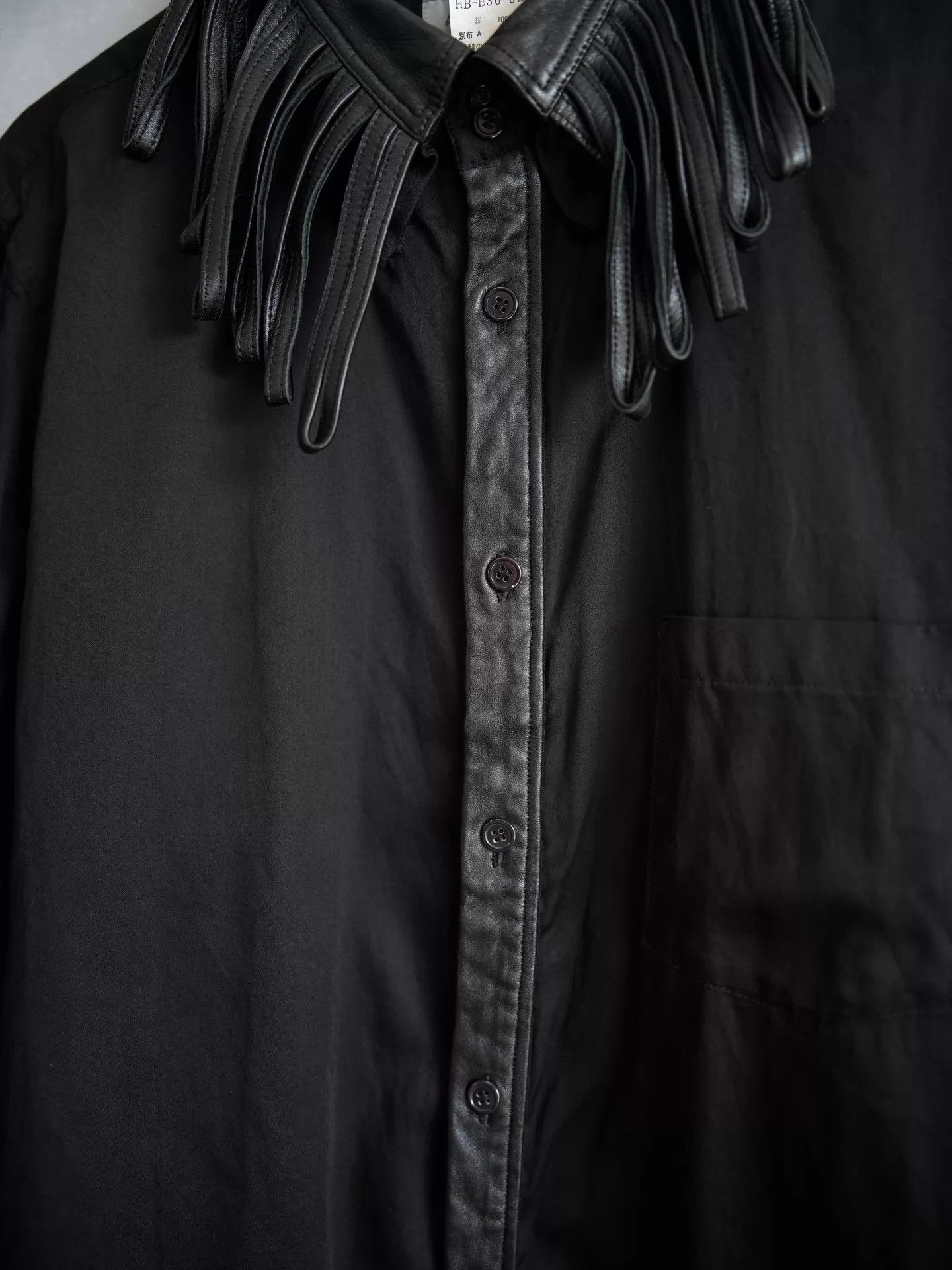 Yohji Yamamoto Yohji Yamamoto 06AW Fringe Ring Lambskin Shirt Black Size US S / EU 44-46 / 1 - 5 Thumbnail