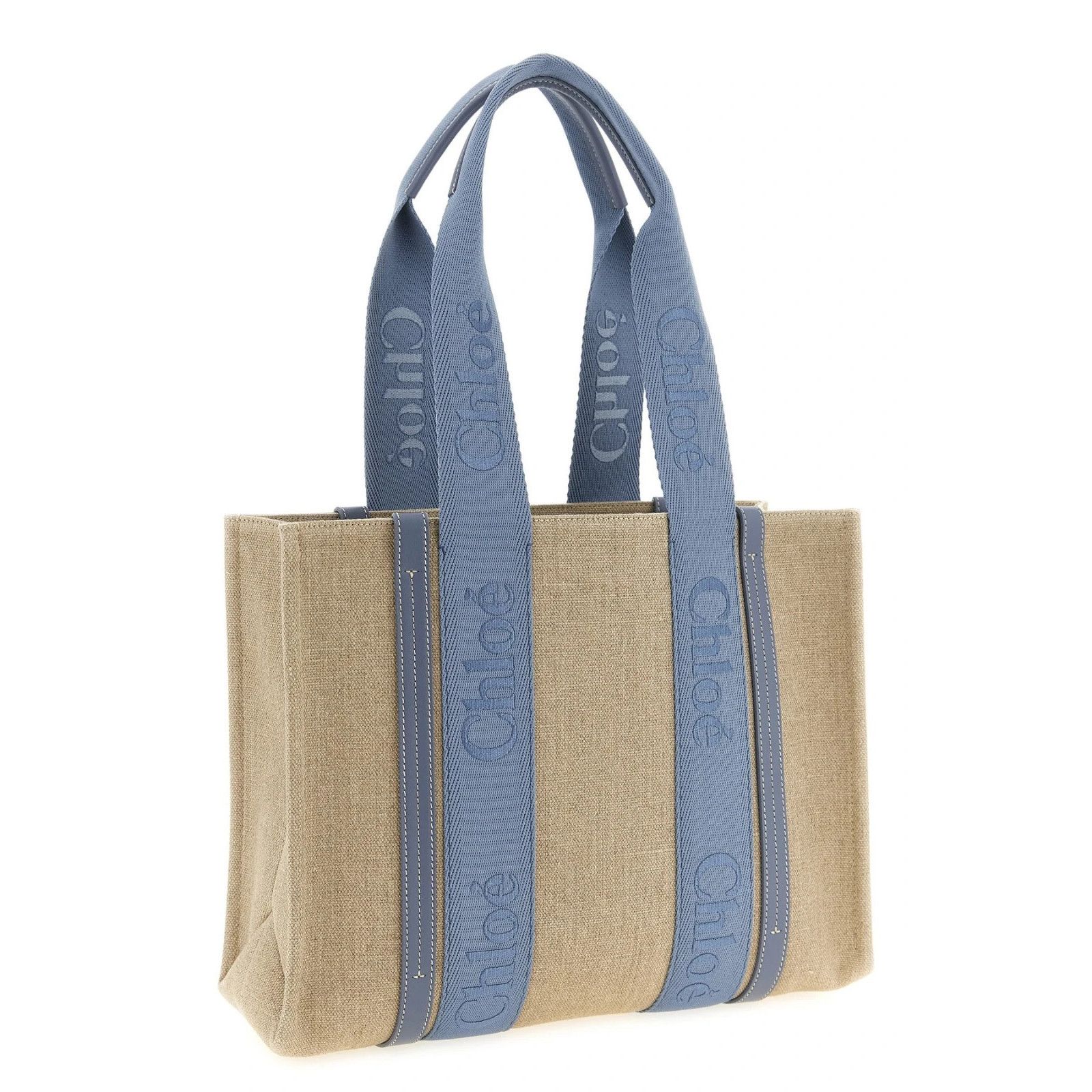 Chloe Chloe Medium Blue Linen Shopper Shoulder Bag New & Authentic Size ONE SIZE - 2 Thumbnail