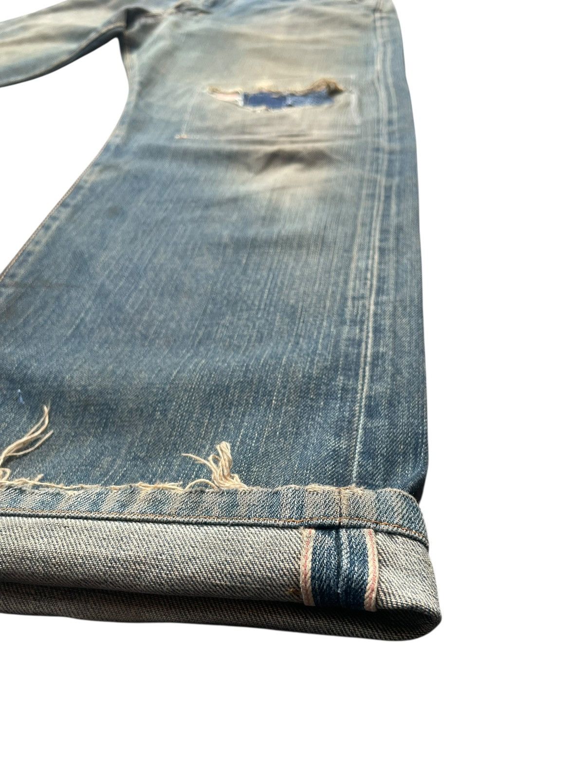 Edwin Vintage Edwin 505XX Selvedge Distresed Denim Size US 33 - 4 Thumbnail