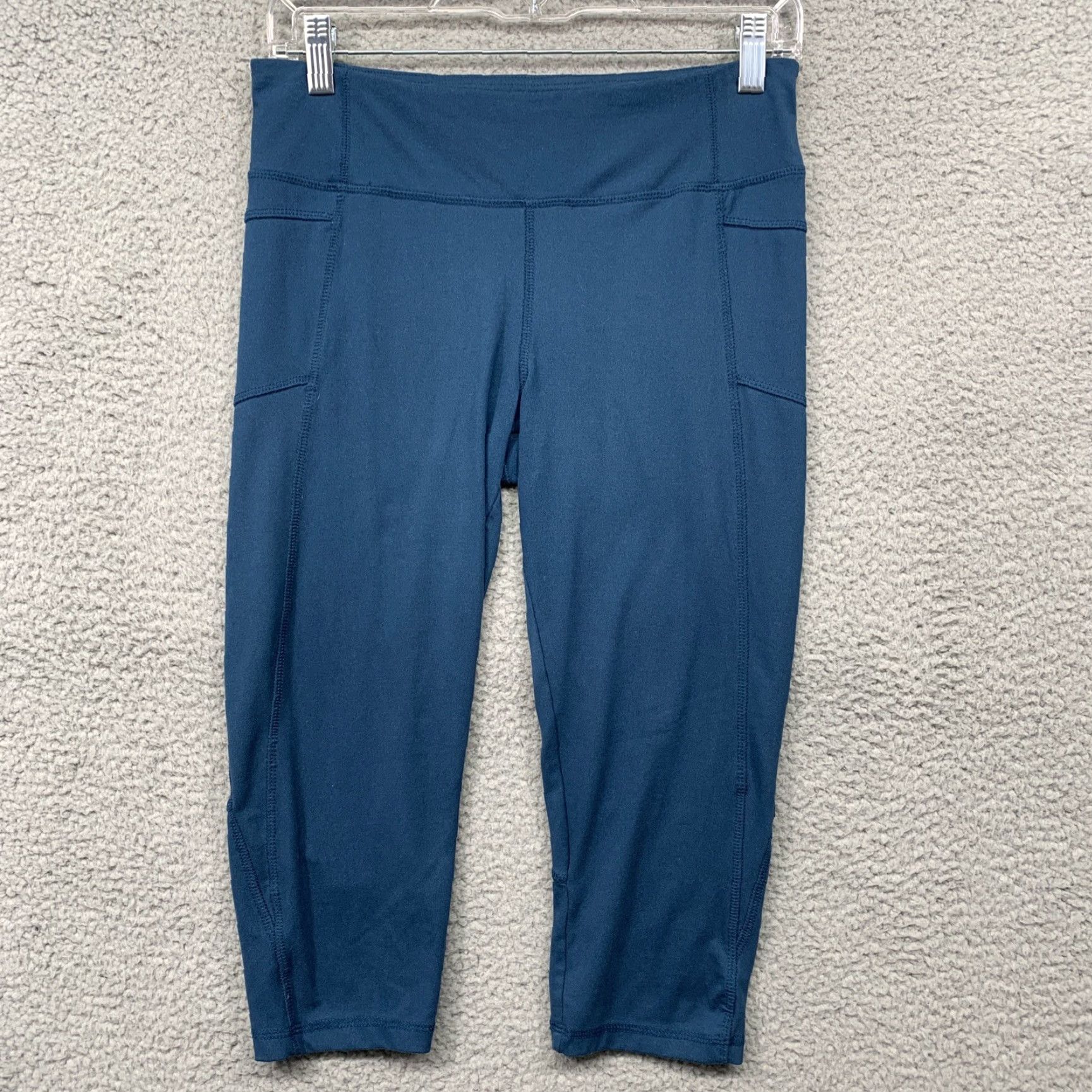 Vintage Marika Tek Athletic Leggings Sz 8-10 Capri Turquoise Exercise Yoga Waist Pocket Size 32" / US 10 / IT 46 - 2 Thumbnail