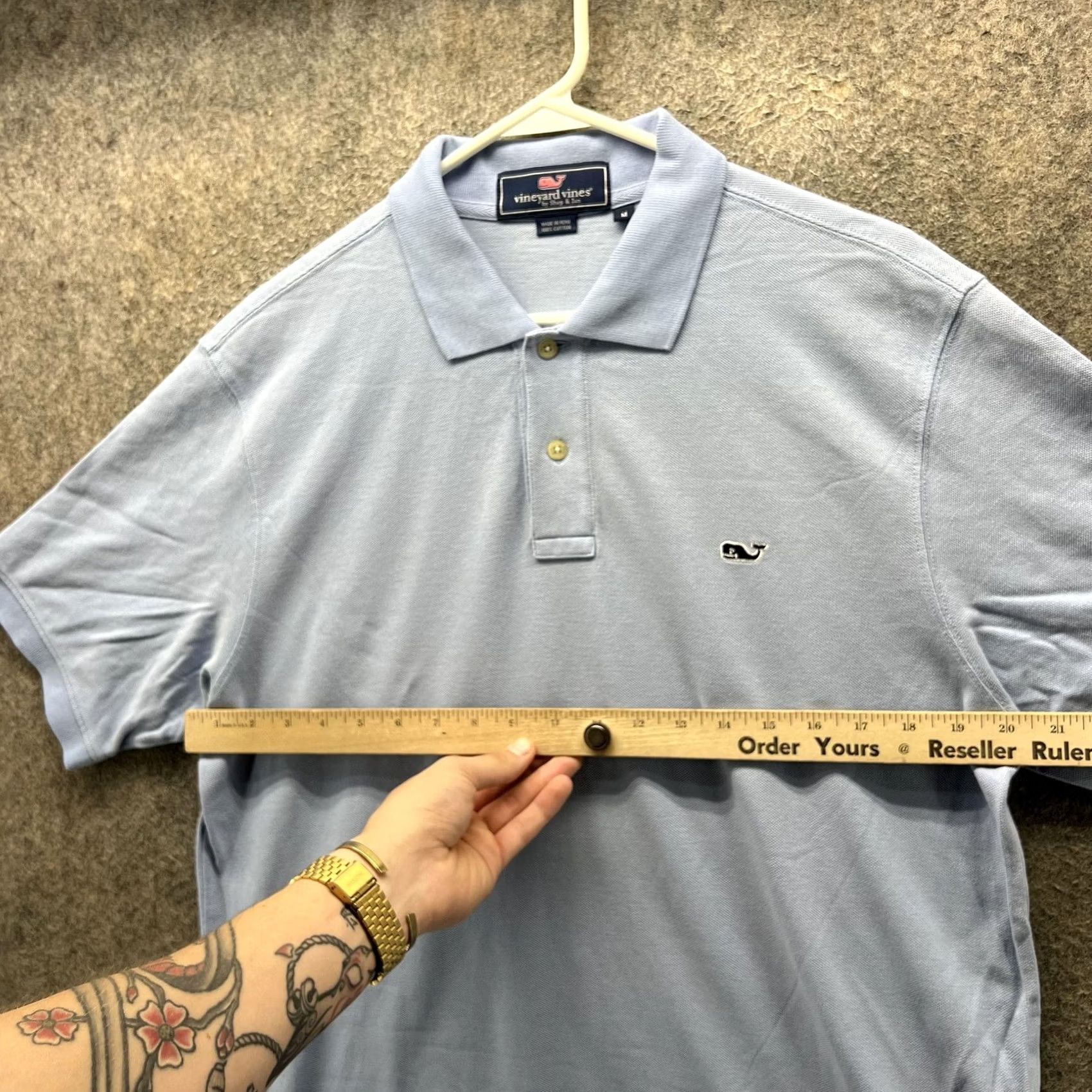 Vineyard Vines Vineyard Vines Polo Shirt Mens M Blue Cotton Pique Whale Logo Casual Golf Shirt Size US M / EU 48-50 / 2 - 6 Thumbnail