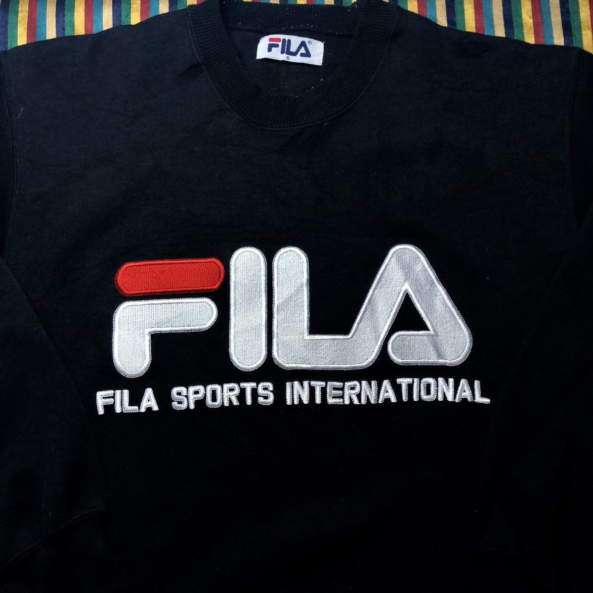 Other Vintage FILA Big Logo Pullover Embroidered Swatshirt Black Size US M / EU 48-50 / 2 - 8 Thumbnail