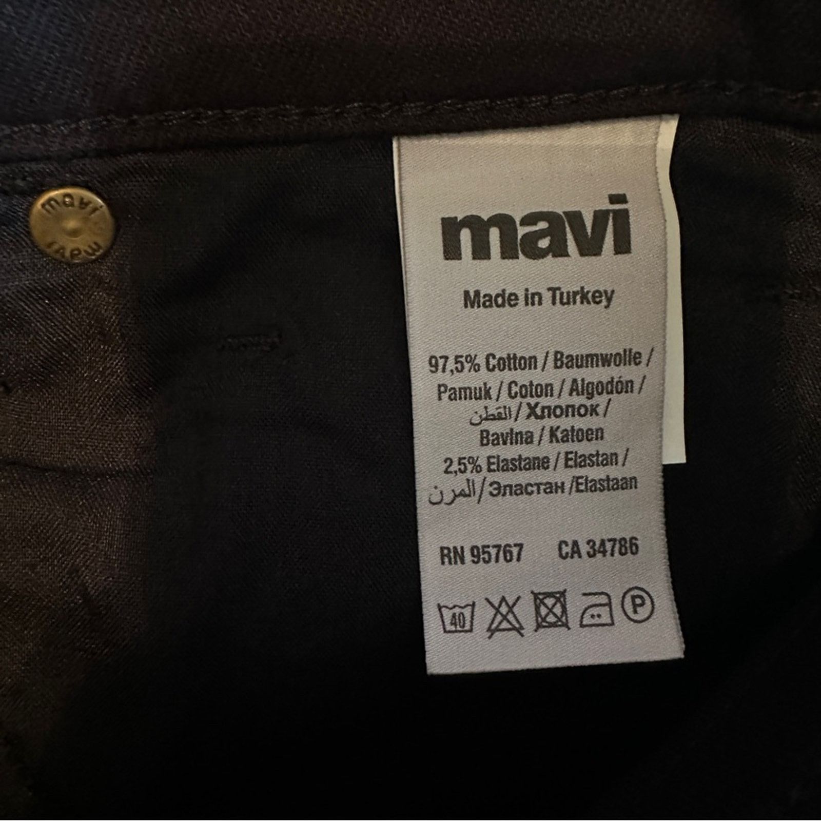 Mavi Mavi James Skinny Mid Rise Jeans in Black Brooklyn NEW Size US 28 / EU 44 - 8 Thumbnail