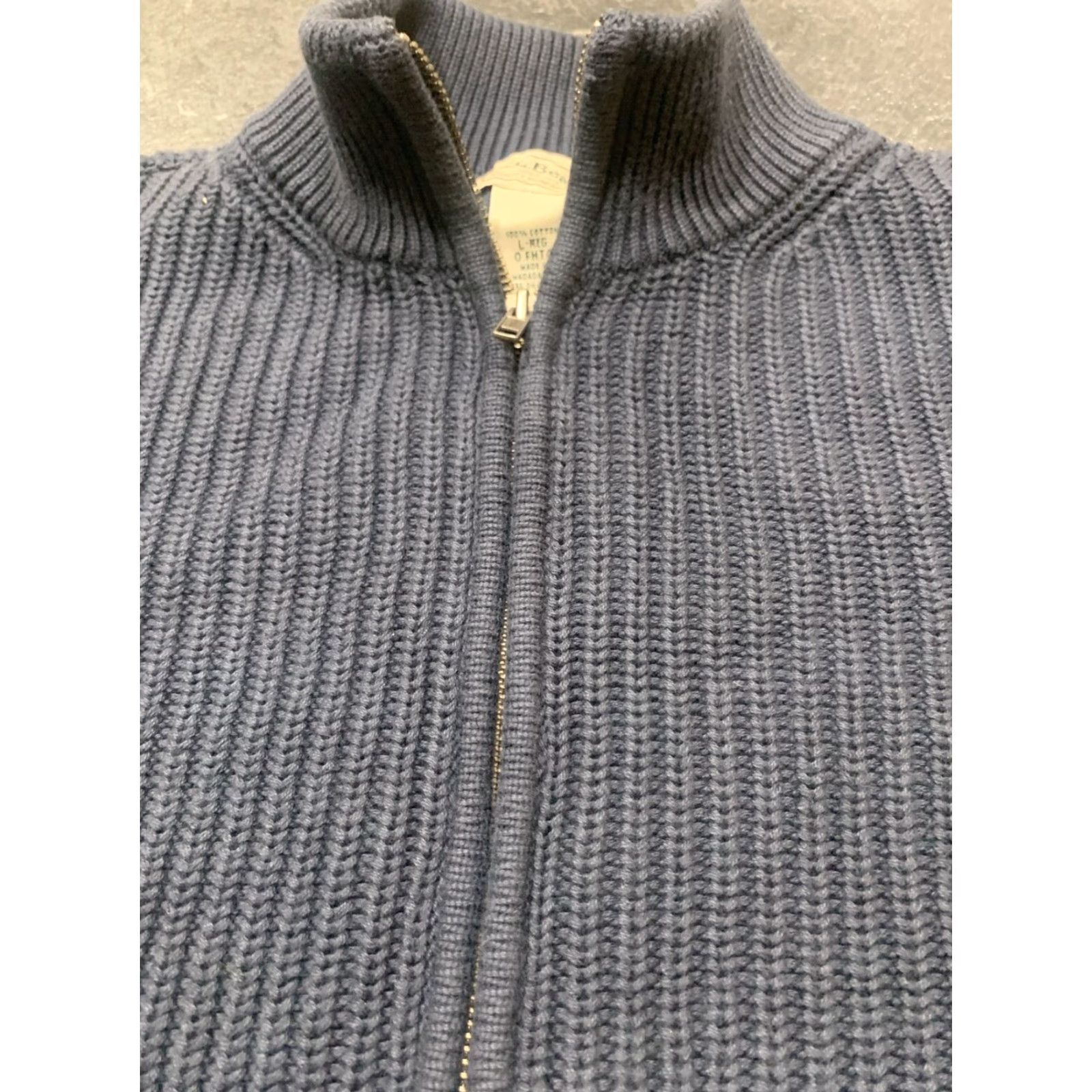 Vintage L.L. Bean Men's Sweater Full Zip Knit Cable Cotton Long Sleeve Blue Size Large Casual & Winter Size US L / EU 52-54 / 3 - 4 Thumbnail