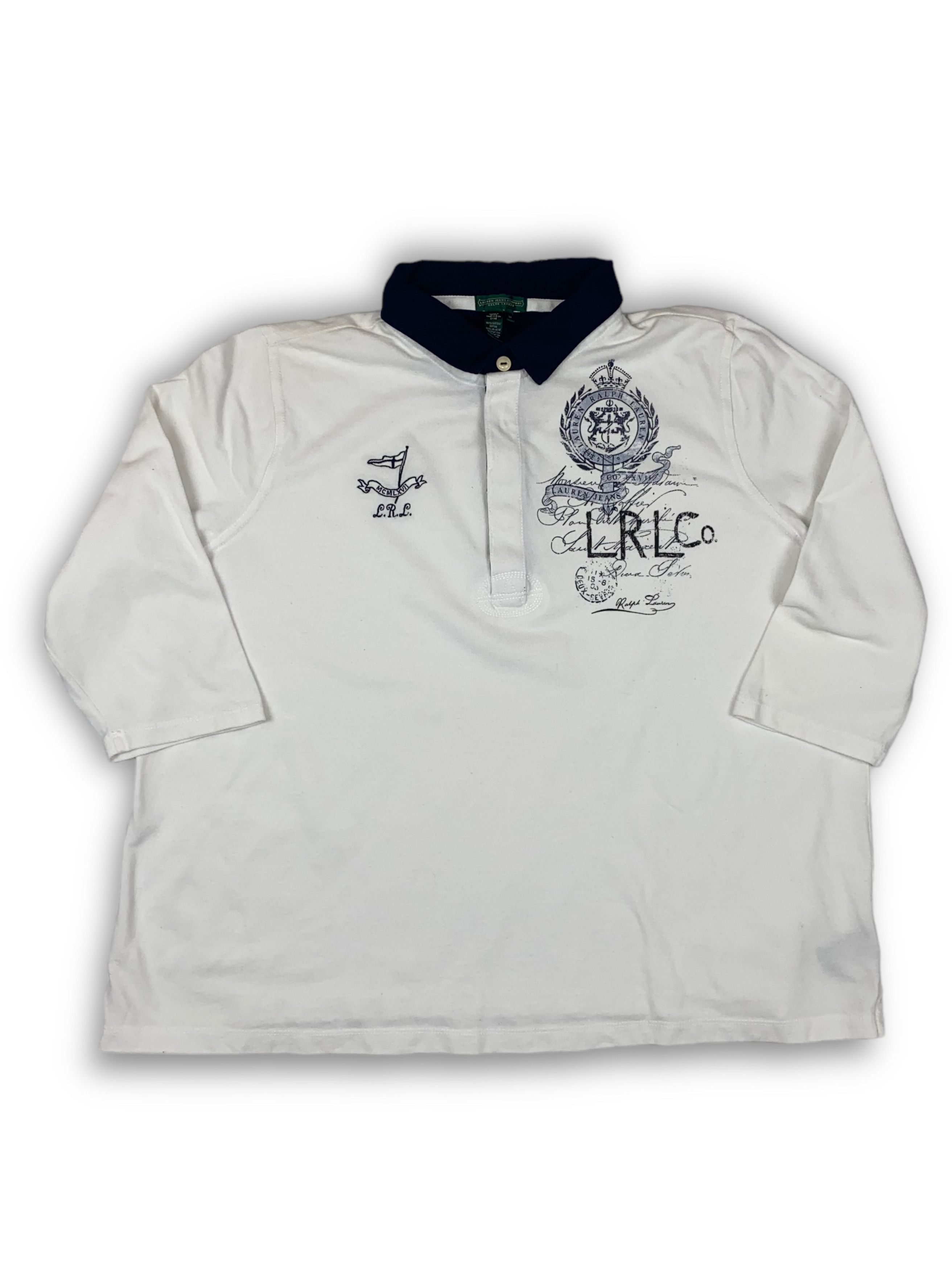 Ralph Lauren Vintage RALPH LAUREN Half Sleeved Rugby Sweatshirt M536 Size US XXL / EU 58 / 5 - 1 Thumbnail