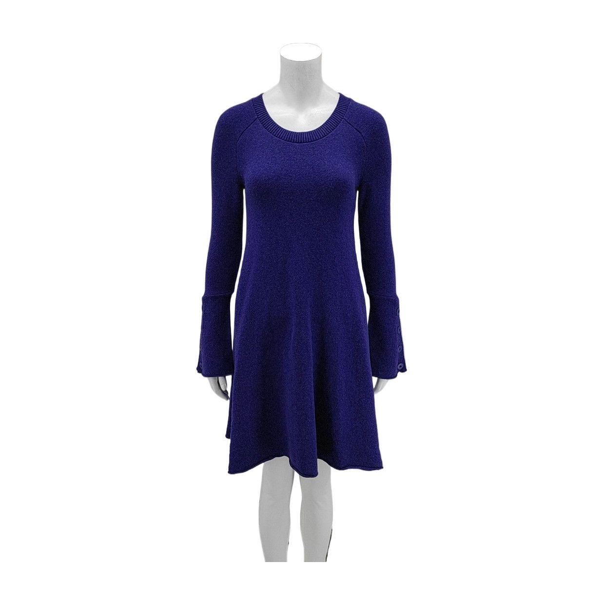 Balenciaga Balenciaga Purple Wool Long Sleeve Mini Dress Size 36 Size XS / US 0-2 / IT 36-38 - 1 Thumbnail