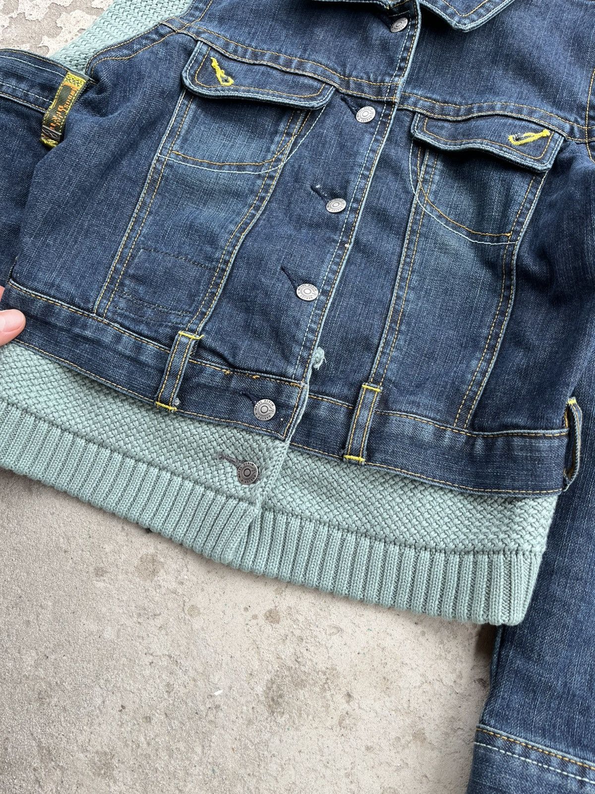 Oakley Oakley Metal Industrial Denim Knitted Avant Gard Jacket Y2K Size S / US 4 / IT 40 - 5 Thumbnail