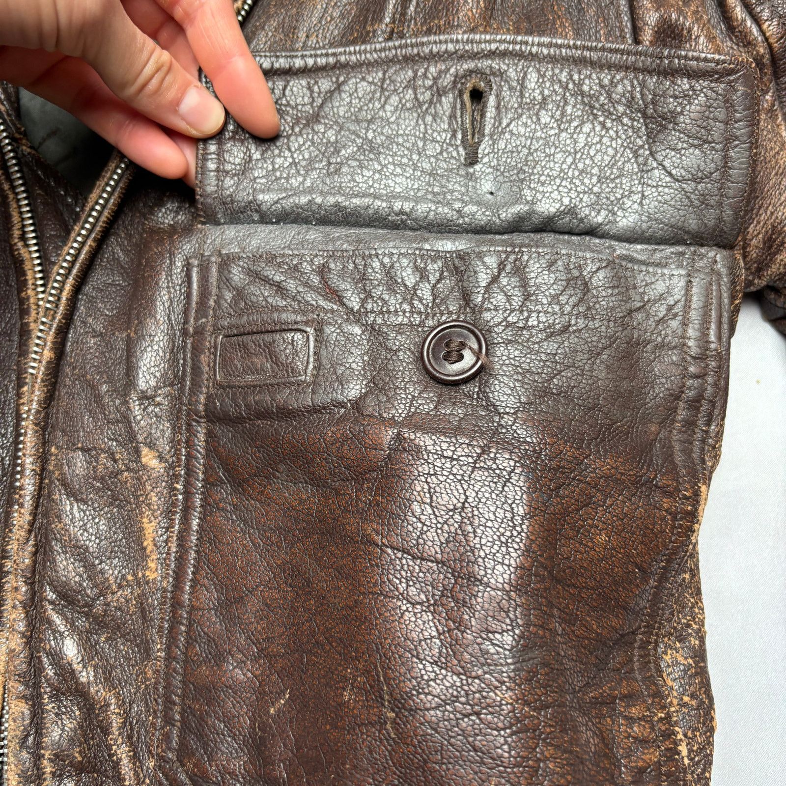 Vintage Vintage 50s USN G-1 Leather Flight Jacket L.W. Foste Size US M / EU 48-50 / 2 - 9 Thumbnail