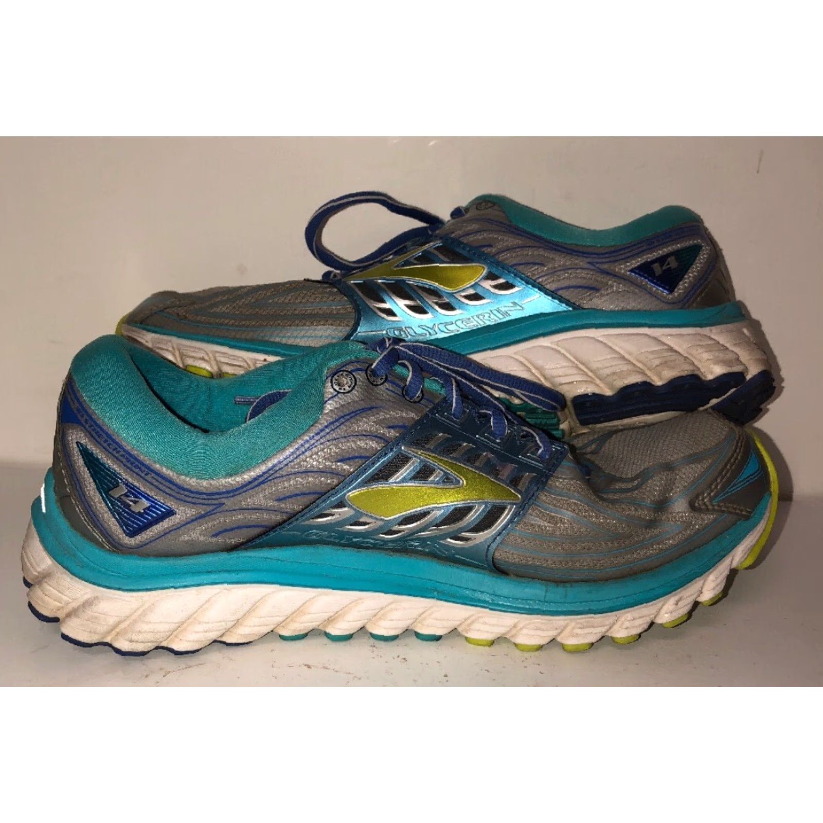 Brooks Brooks Glycerin 14 Women Running Shoes Silver Blue SIZE 10.5 Womens Running Shoes Size ONE SIZE - 4 Thumbnail