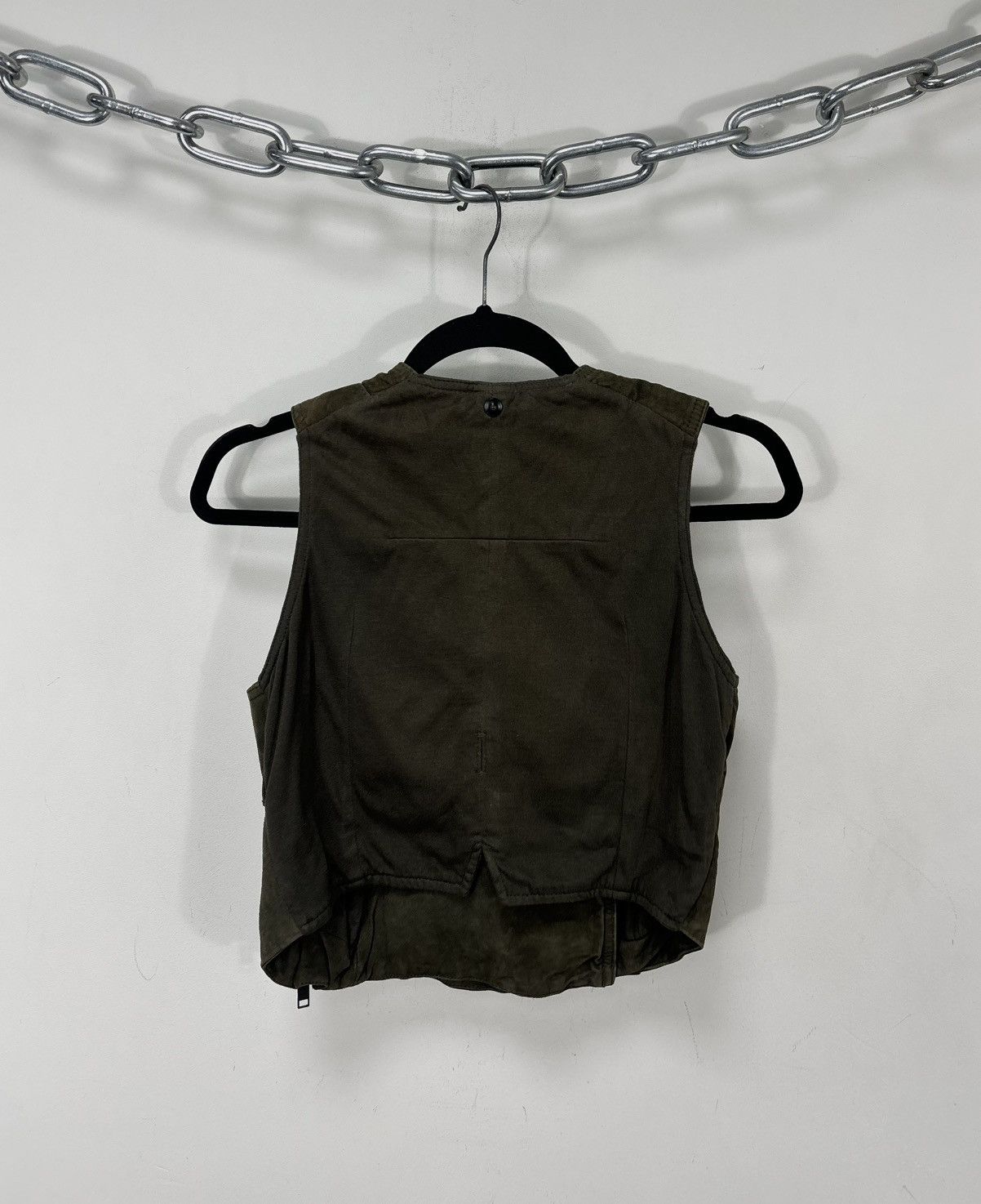 Diesel Diesel L-Zoe NWT Women’s Khaki Suede Goat Leather Vest Gilet Size XS / US 0-2 / IT 36-38 - 16 Thumbnail