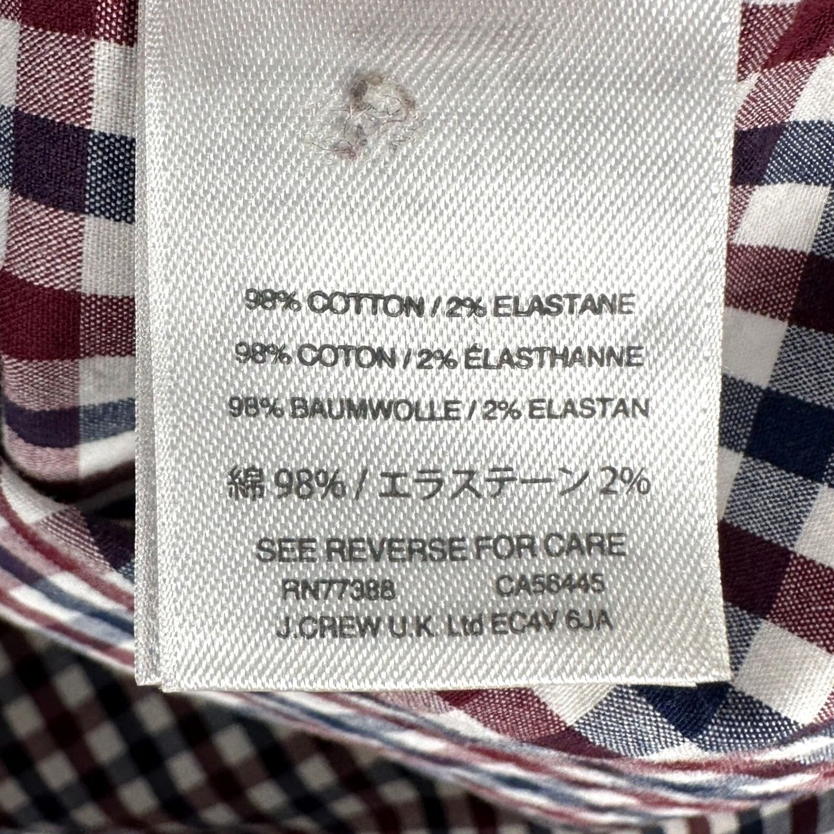 J.Crew J.CREW MERCANTILE Flex Mens Button Down Shirt Medium Blue Red Plaid Slim Fit Size US M / EU 48-50 / 2 - 6 Thumbnail