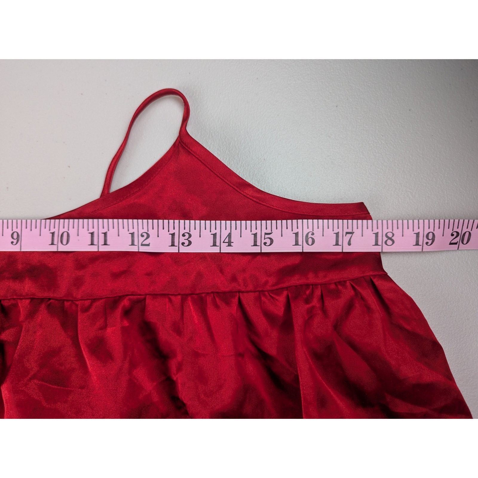Joe Boxer Red Satin Babydoll Camisole Retro 60s Flowy Ruffle Cherry Size M / US 6-8 / IT 42-44 - 5 Thumbnail