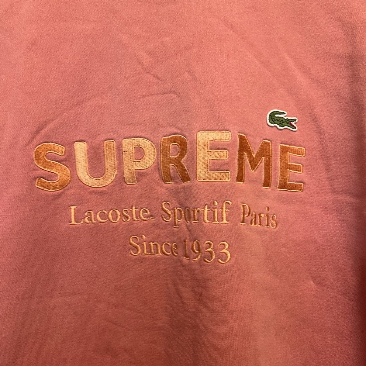 Lacoste × Supreme Supreme Lacoste Crewneck Pink Size US L / EU 52-54 / 3 - 5 Thumbnail