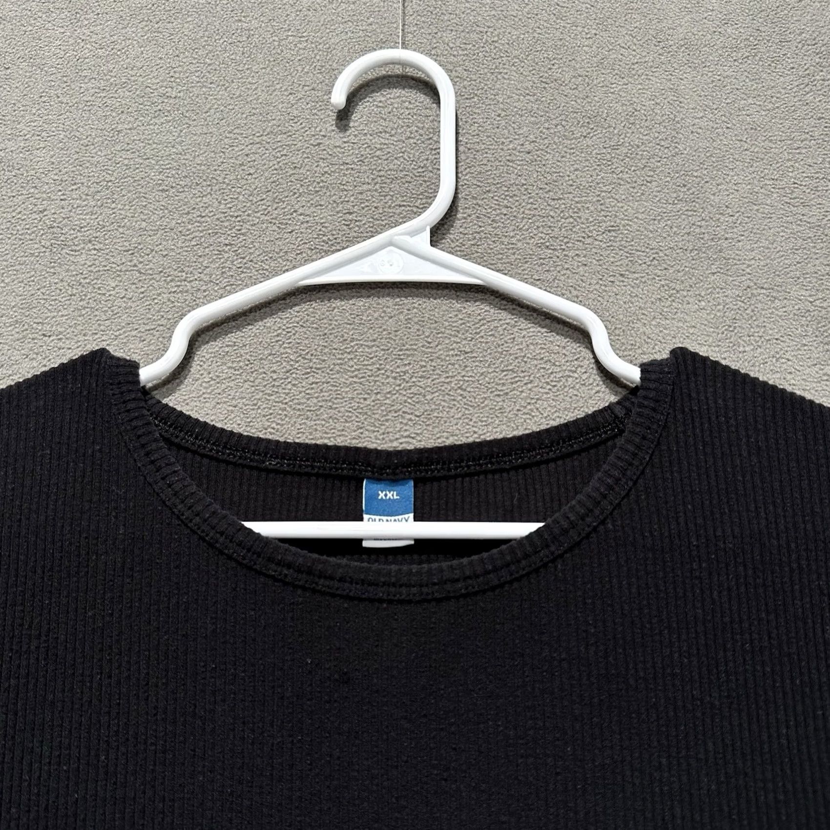 Old Navy Old Navy Shirt Women 2XL Black Plush Long-Sleeve Rib-Knit Slim-Fit T-Shirt Faded Size XXL / US 16-18 / IT 52-54 - 3 Thumbnail