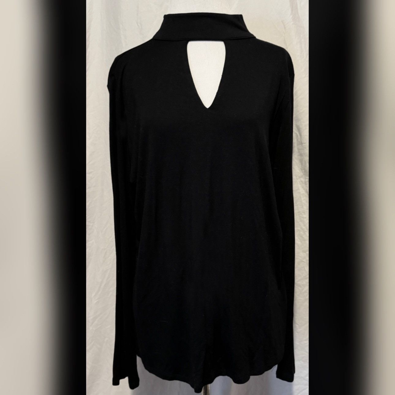Vintage Retro, Premise Studio, Keyhole Chest, Mock Neck, Long Sleeve Size XL / US 12-14 / IT 48-50 - 2 Thumbnail