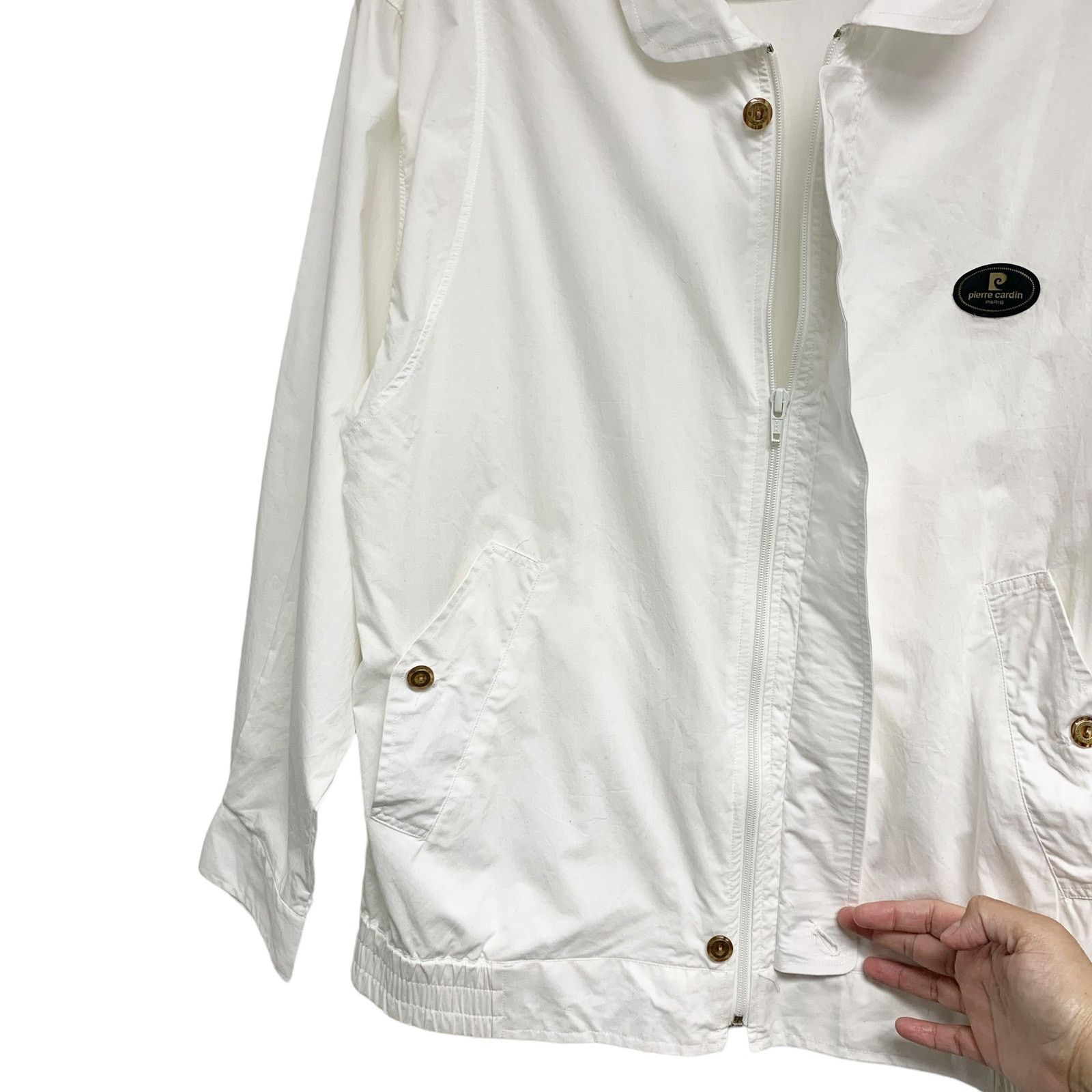 Pierre Cardin Vintage Pierre Cardin White Zip Up Snap Button Light Jacket Size US L / EU 52-54 / 3 - 3 Thumbnail