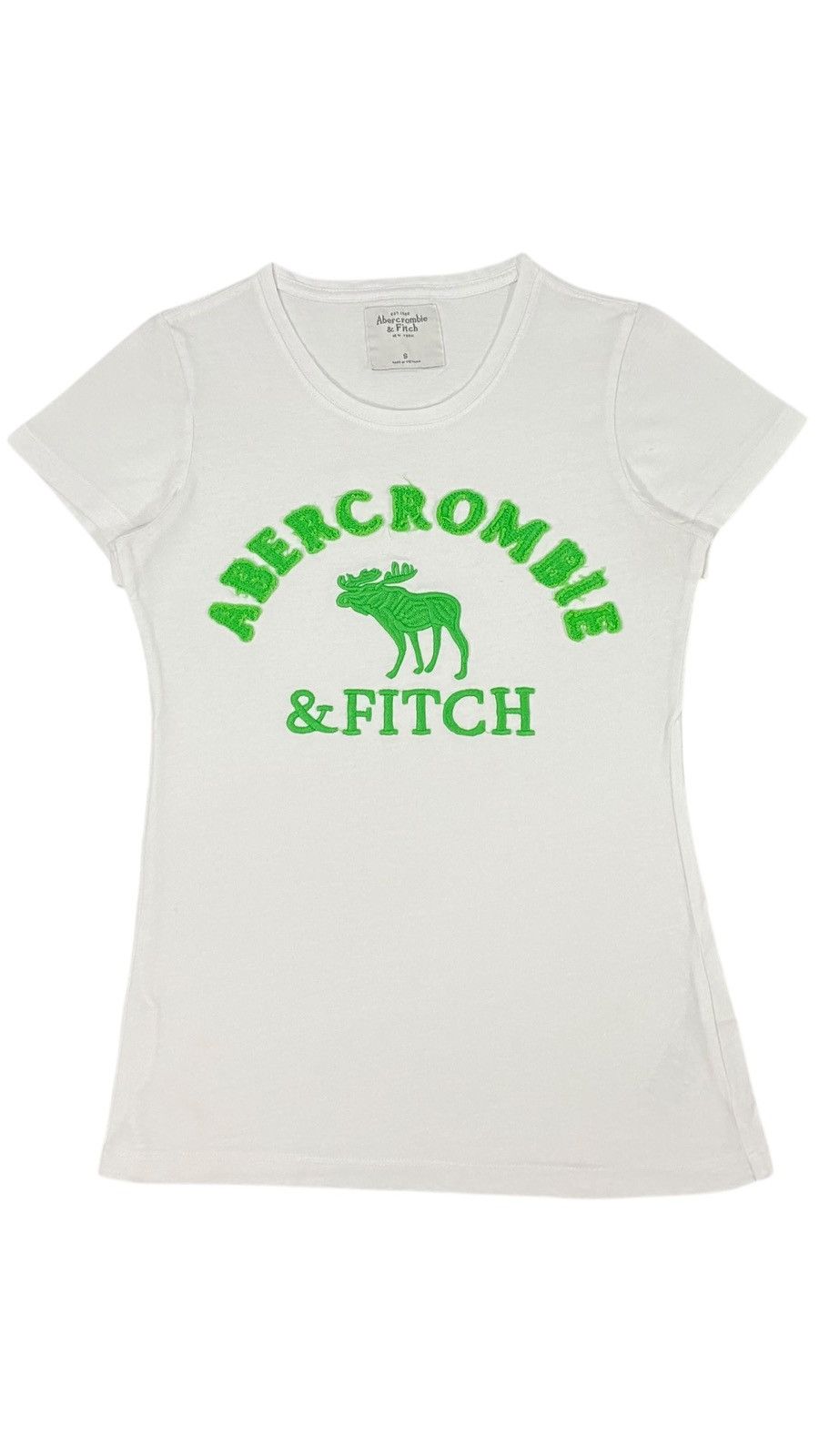 Abercrombie & Fitch 🔥LASTDROP🔥 Y2K Cute Abercrombie Fitch White Green T-shirt Size S / US 4 / IT 40 - 1 Thumbnail