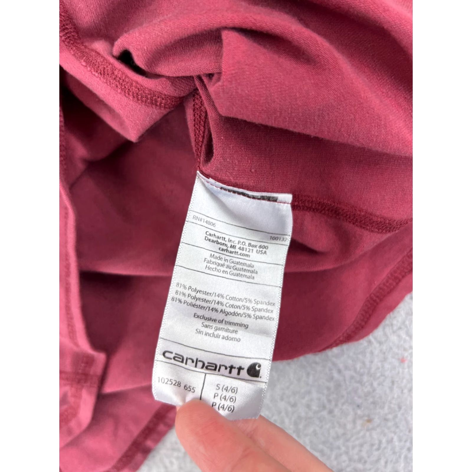 Carhartt VINTAGE Carhartt Shirt Womens Small Red 1/4 Zip Long Sleeve Polyester Blend Force READ Size S / US 4 / IT 40 - 7 Thumbnail