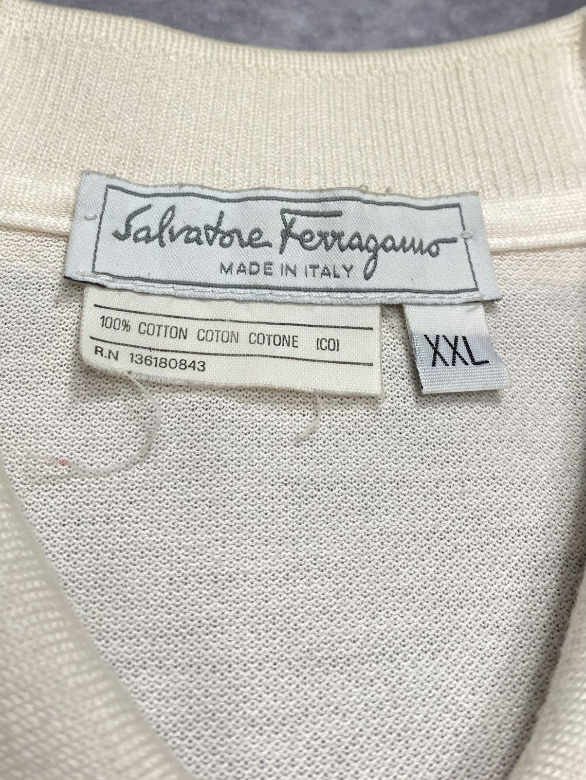Salvatore Ferragamo 80’s Vintage Salvatore Ferragamo Zip Up Polo Shirt Size US XL / EU 56 / 4 - 4 Thumbnail