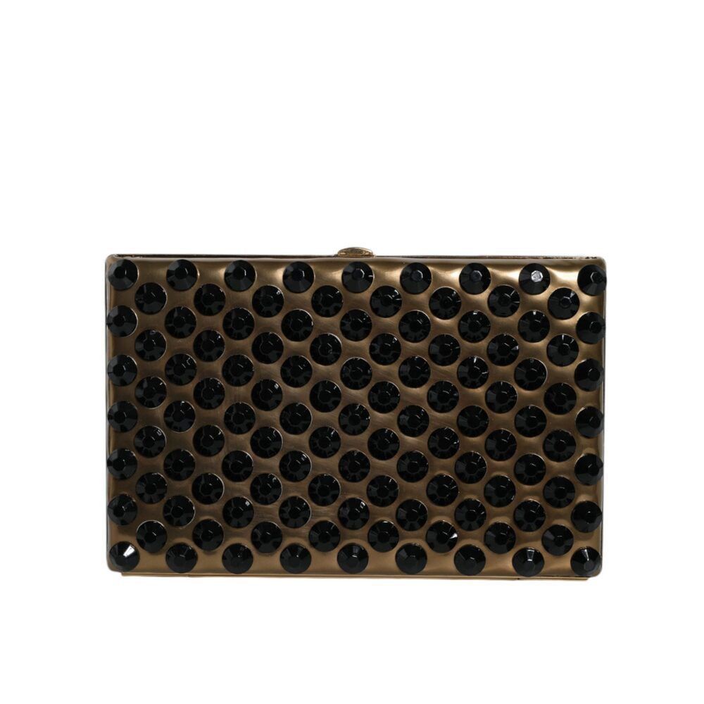 Dolce & Gabbana Dolce & Gabbana Gold Crystal Bifold Clutch Evening Party Wom Size ONE SIZE - 4 Thumbnail