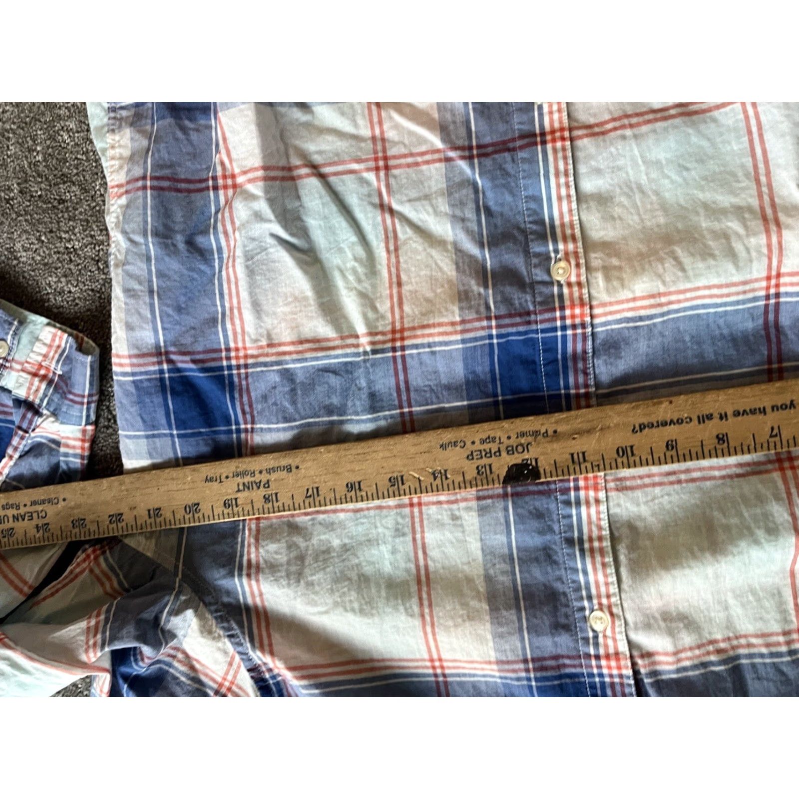 H&M H&M Button-Down Dress Shirt Long Sleeve Plaid Blue White L Slim Mens Shirt Adult Large Blue Plaid H&M Shirt Mens Size 42R - 5 Thumbnail