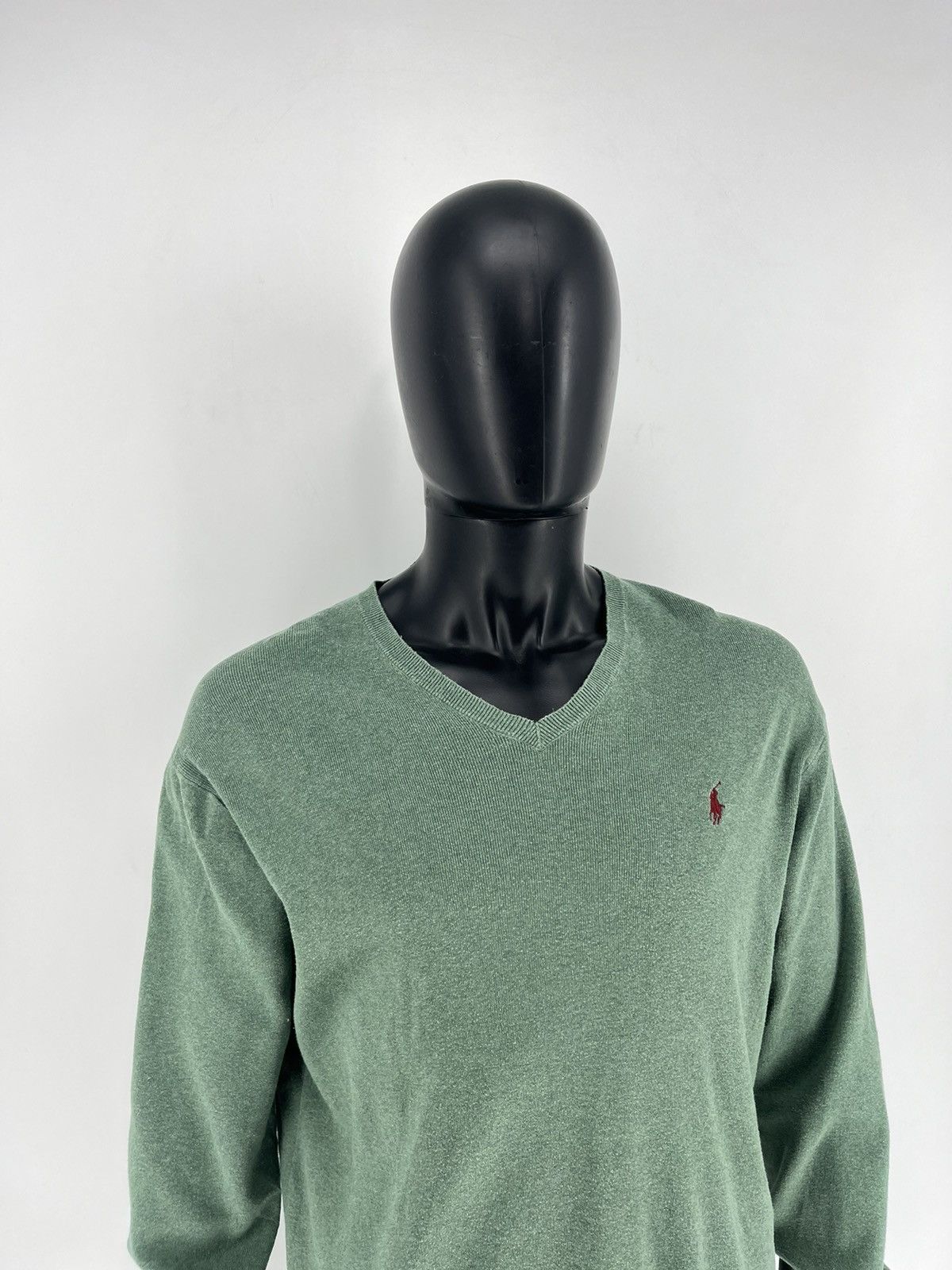 Polo Ralph Lauren × Ralph Lauren × Vintage Vintage Polo Ralph Lauren V-Neck Sweater 90s Green Size US L / EU 52-54 / 3 - 3 Thumbnail