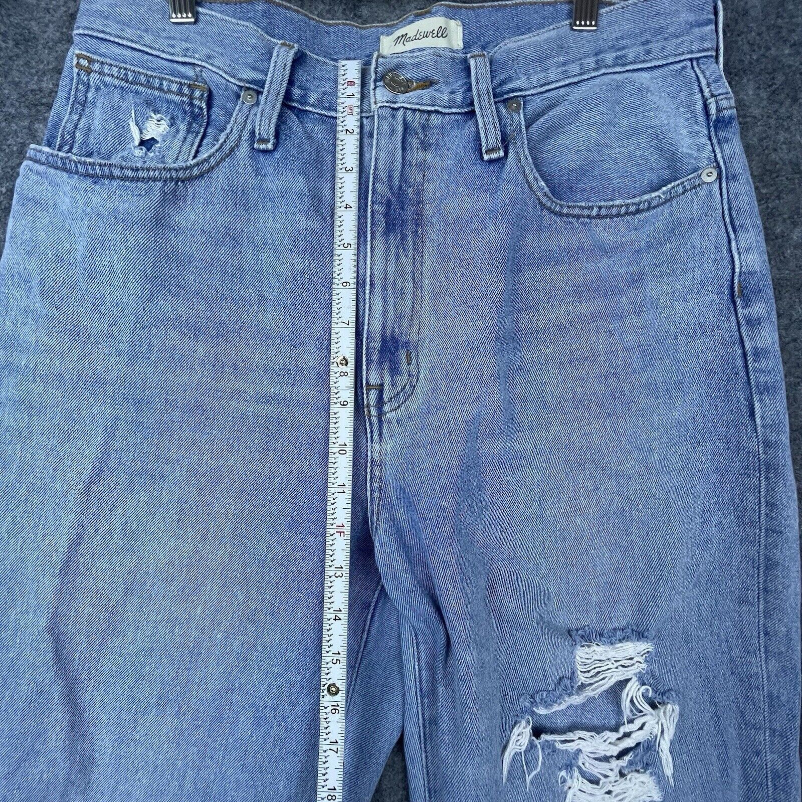 Madewell Madewell Jeans Womens 30 Baggy Straight Mom Thrashed Ripped Size 30" / US 8 / IT 44 - 6 Thumbnail