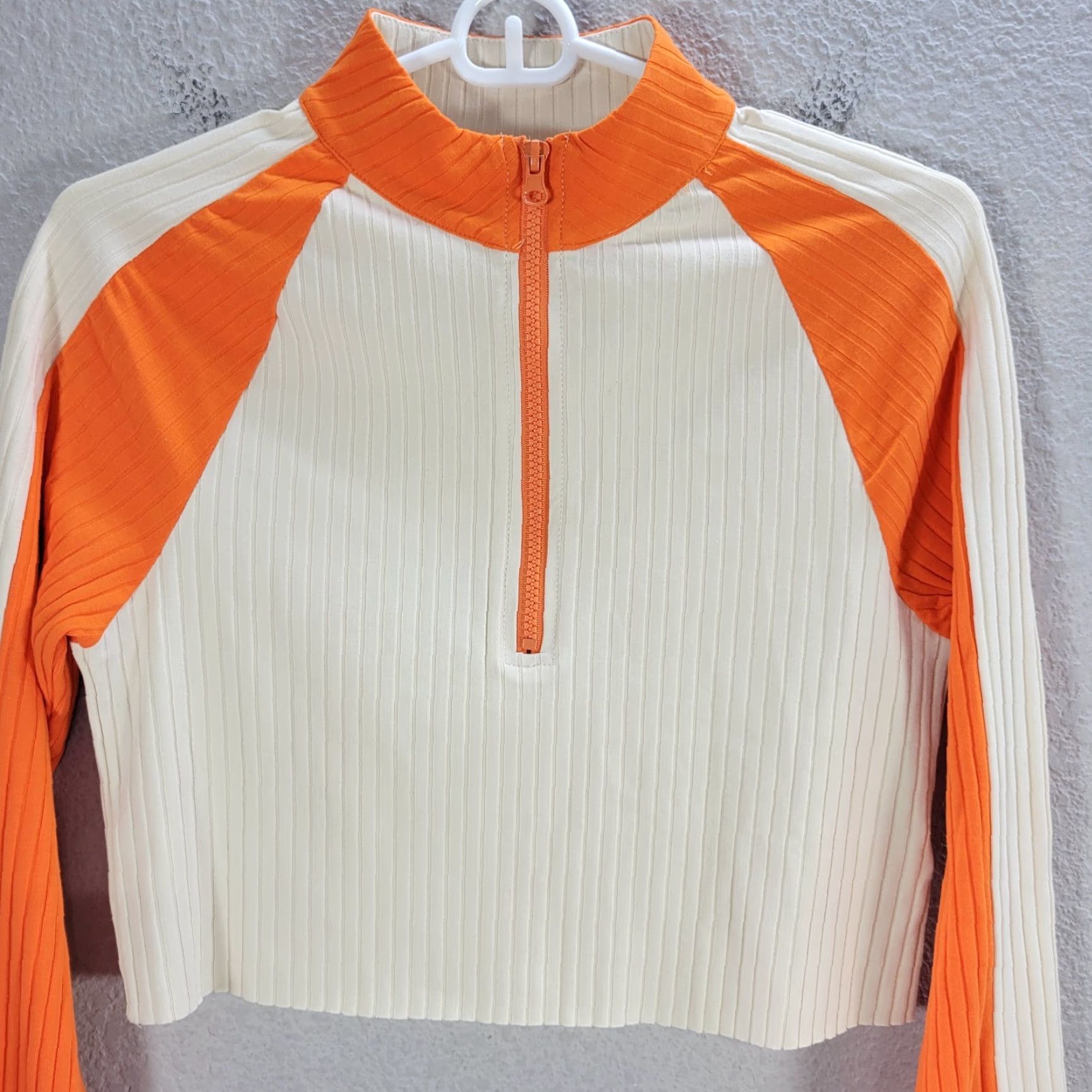 Vintage VINTAGE PacSun LA Hearts Active 1/4 Zip Cropped Long Sleeve Cream w/ Orange Women XS Size XS / US 0-2 / IT 36-38 - 5 Thumbnail
