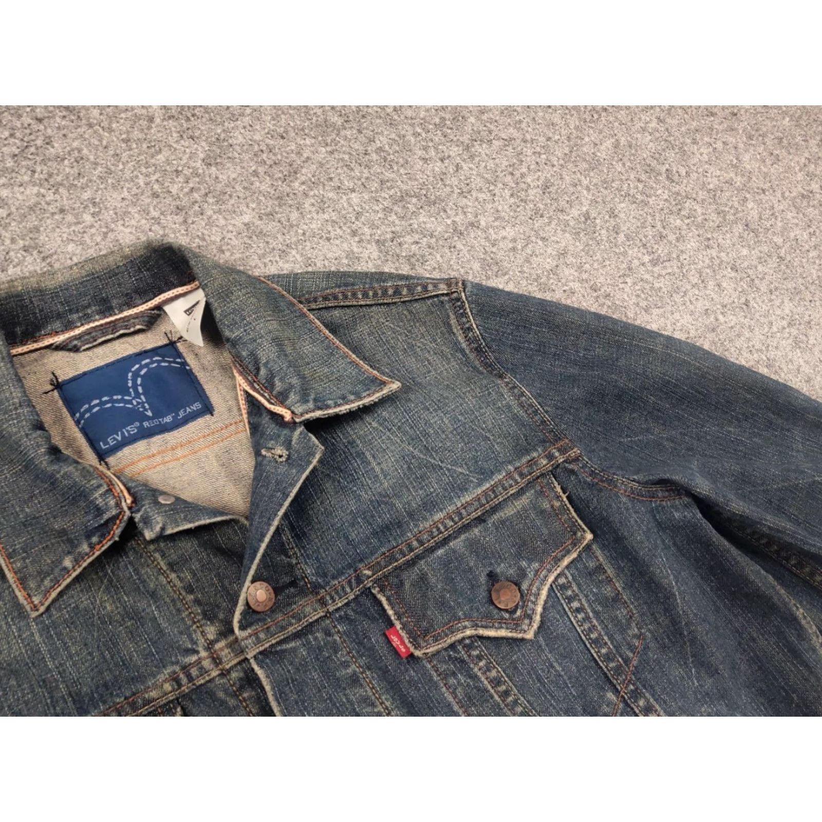 Levi's VINTAGE Levi's Trucker Jacket Slim Selvedge 90s Denim Blue Jacket Mens L XS? Size US L / EU 52-54 / 3 - 5 Thumbnail