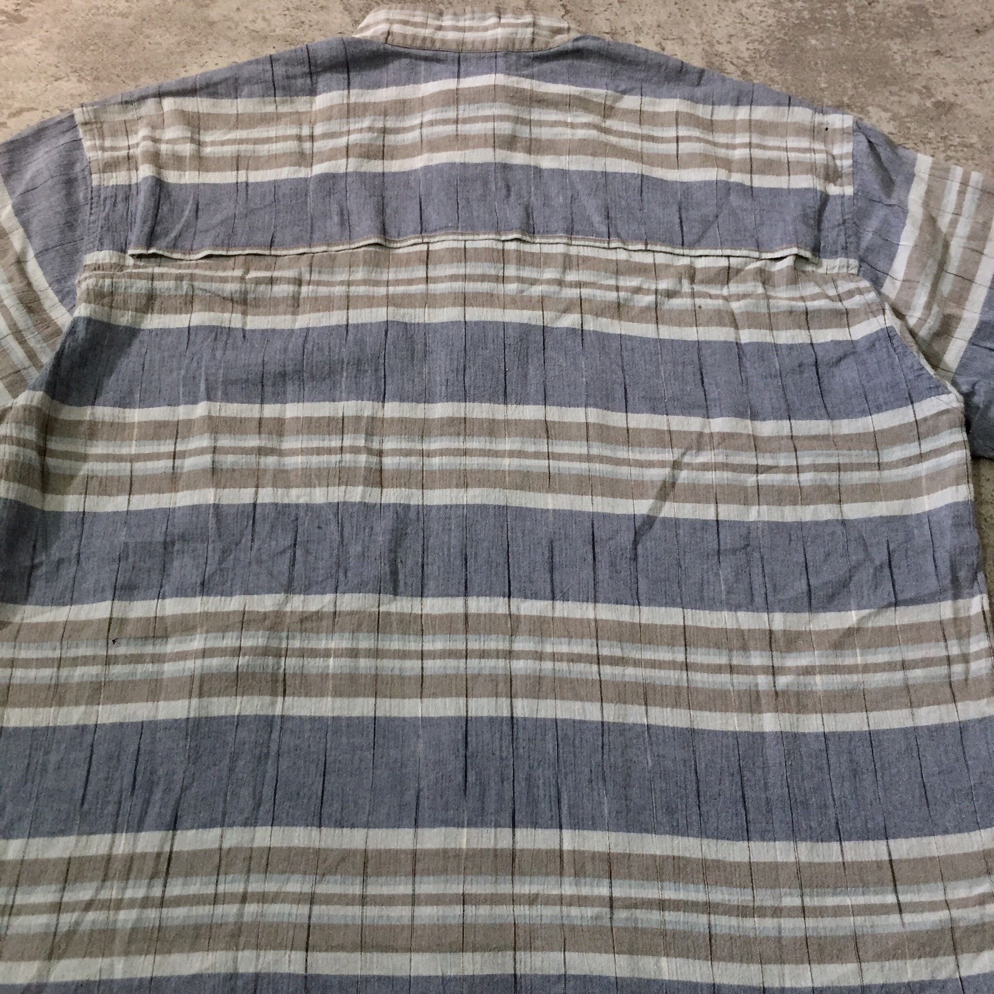 Issey Miyake 80s Issey Miyake Men Unique Stripe Side Pocket Shirt Size US M / EU 48-50 / 2 - 7 Thumbnail