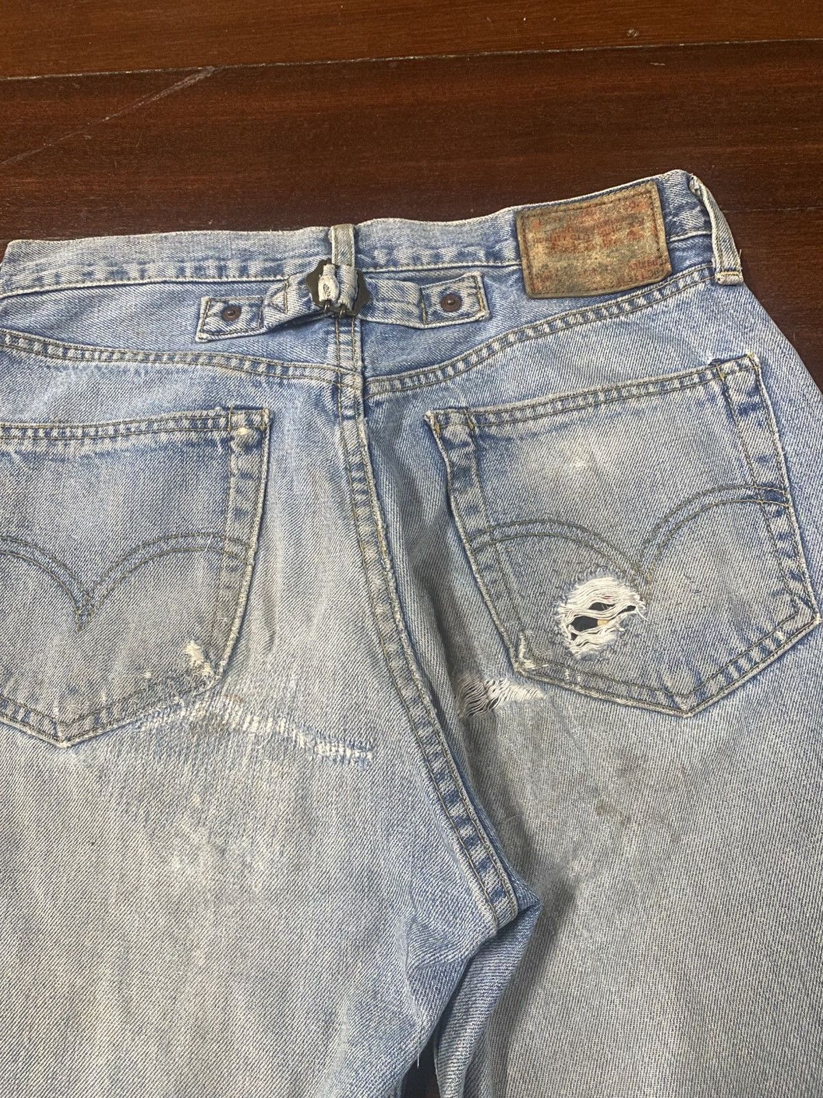 Levi's Vintage Clothing Vintage Levi’s Big E 702 XX Selvedge Distressed Repair Jeans Size US 31 - 13 Thumbnail