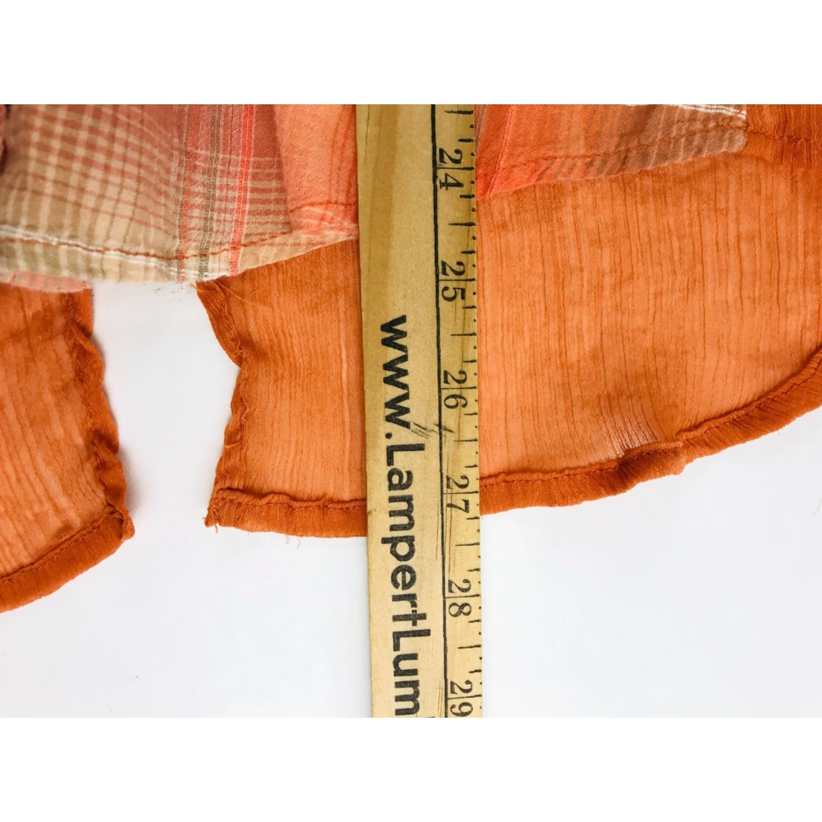 Vintage Maurices Shirt Women's Medium Orange Plaid Long Sleeve Button Up Pockets Size M / US 6-8 / IT 42-44 - 5 Thumbnail