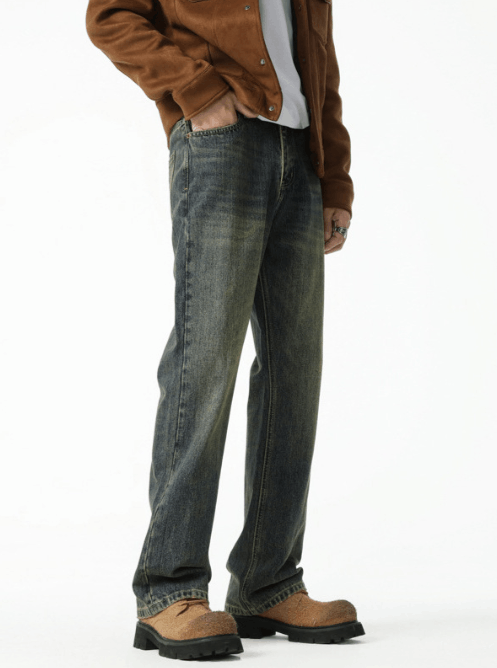 Japanese Brand × Jean Washed distressed men's slim all-match flared jeans Size US 32 / EU 48 - 3 Thumbnail
