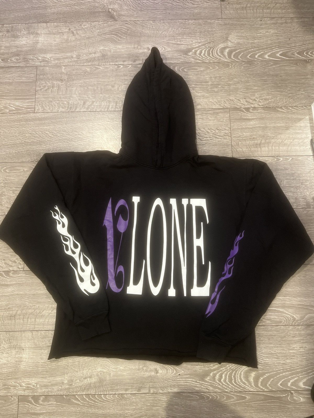Palm Angels × Vlone VLONE x Palm Angels Black Purple Hoodie XL (2018) Size US XL / EU 56 / 4 - 1 Thumbnail