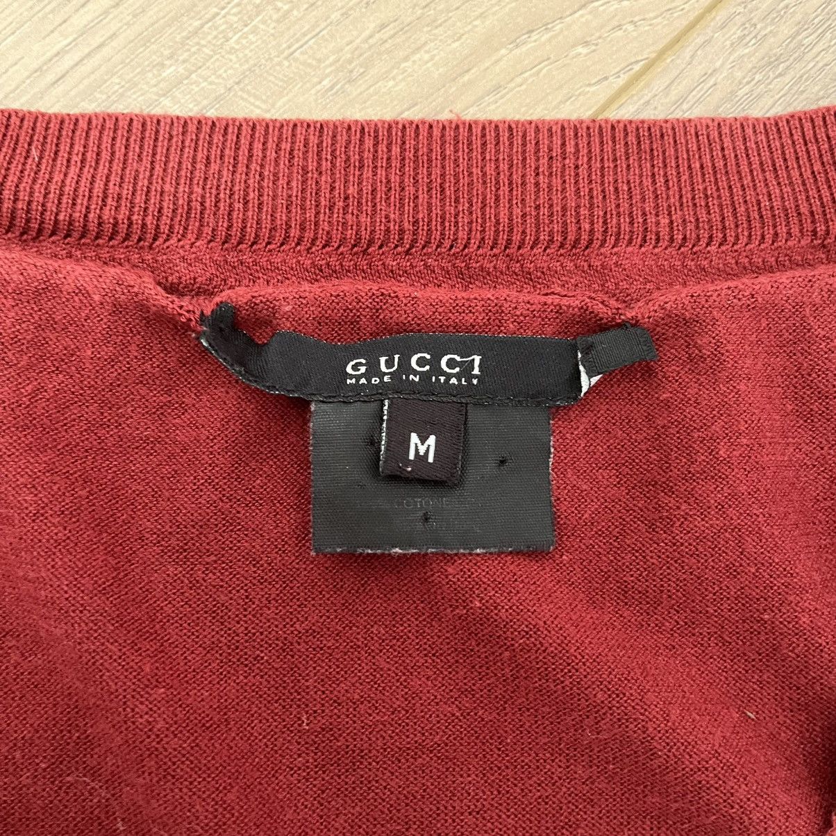 Gucci Gucci Burgundy V Neck Jumper Size US M / EU 48-50 / 2 - 3 Thumbnail