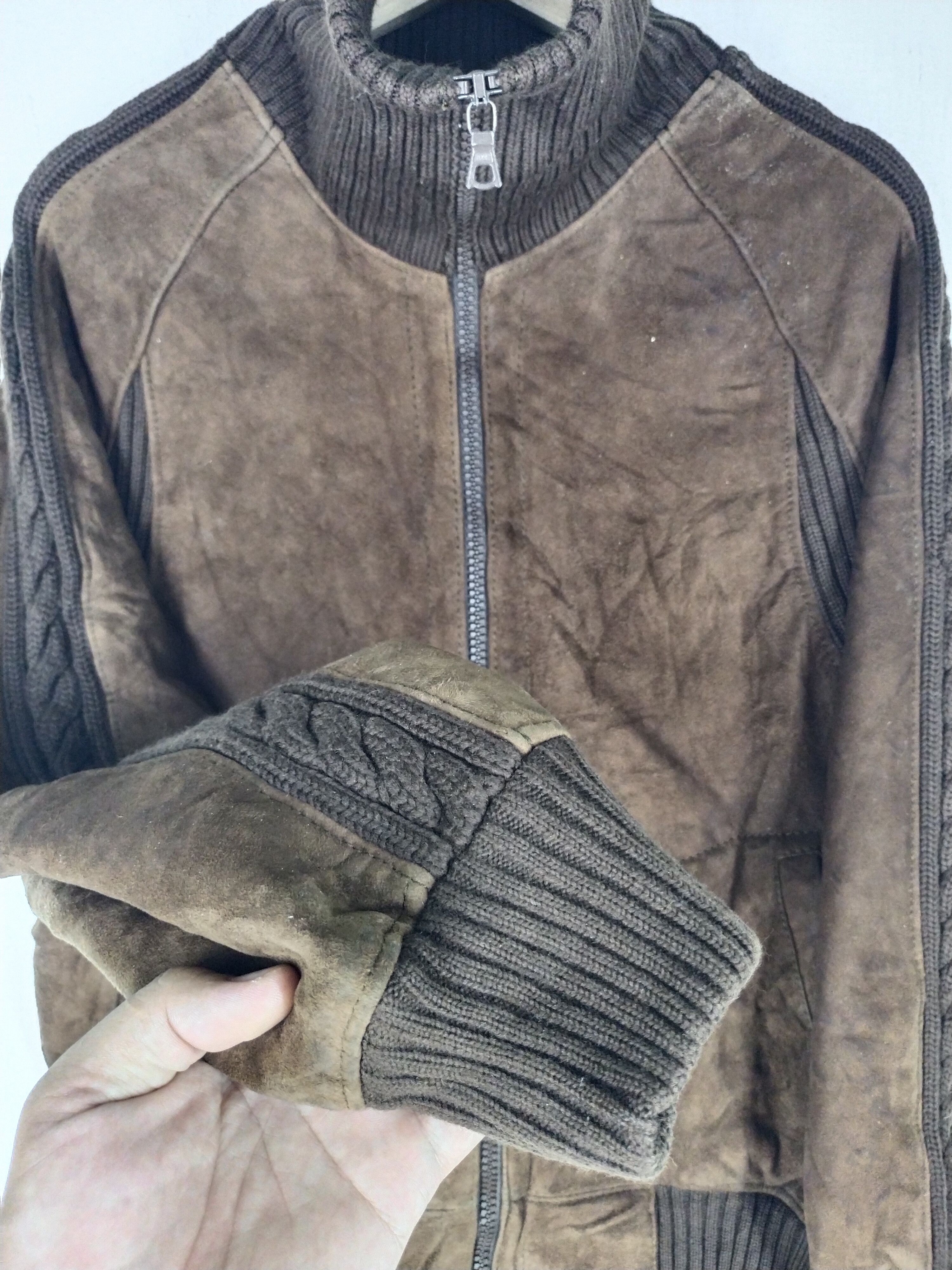 Leather Vtg Suntuso Canon Natural Leather Knit Fashion Spain Jacket Size US M / EU 48-50 / 2 - 11 Thumbnail