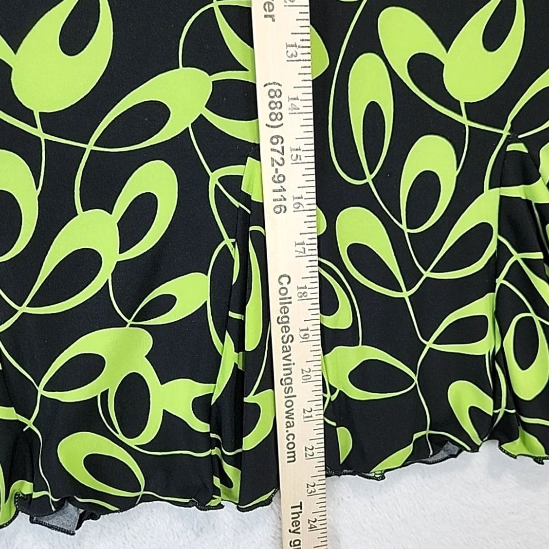 Vintage Suzie In The City Women Skirt L Black Geometric Stretch Elastic Waist Flare Knee Length Casual 90s USA Size 36" / US 14 / IT 50 - 5 Thumbnail