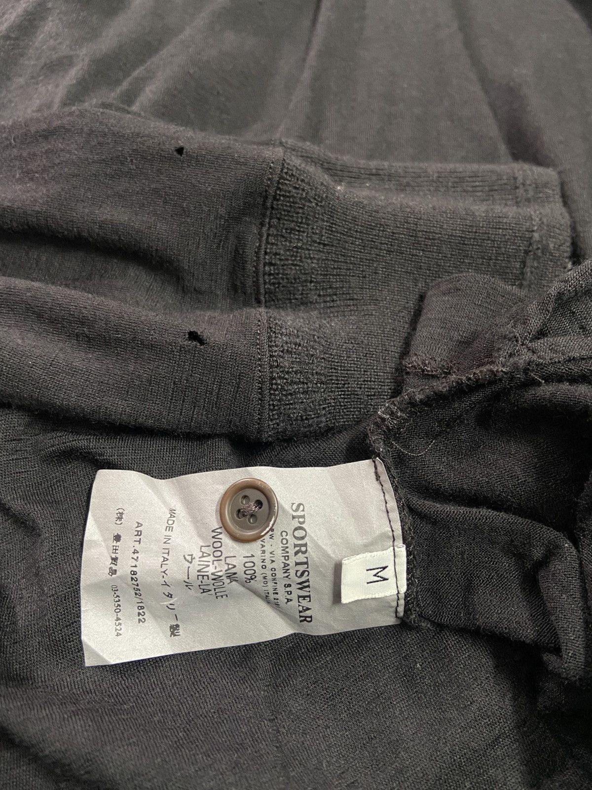 C.P. Company Vintage Cp Company Long Sleeve Polo Shirt Black Wool Size US M / EU 48-50 / 2 - 7 Thumbnail