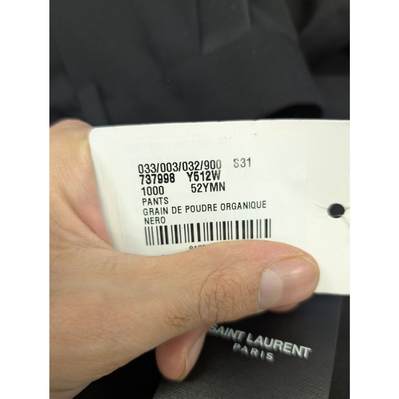 Saint Laurent Paris o1rshd1 Grain De Poudre Organique Pants in Black Size US 36 / EU 52 - 23 Thumbnail