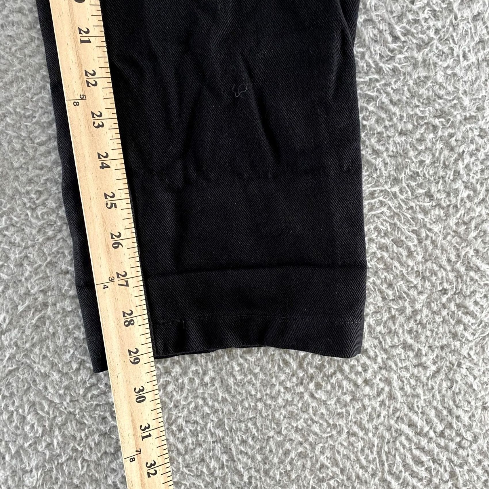 Vintage Lucy & Yak Pants Womens W28 L30 Black High Waist Organic Cotton Chino Pleated Size 28" / US 6 / IT 42 - 6 Thumbnail