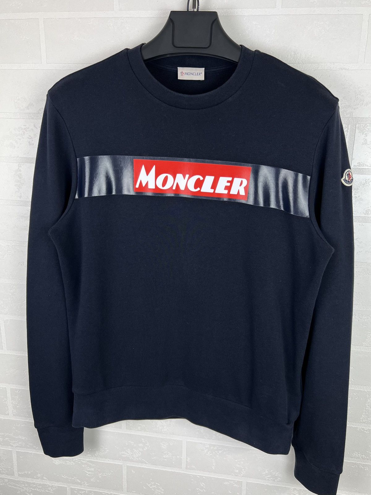 Moncler MONCLER Sweatshirt Crewneck Cotton Printed/ Patch Logos Blue Size US M / EU 48-50 / 2 - 11 Thumbnail