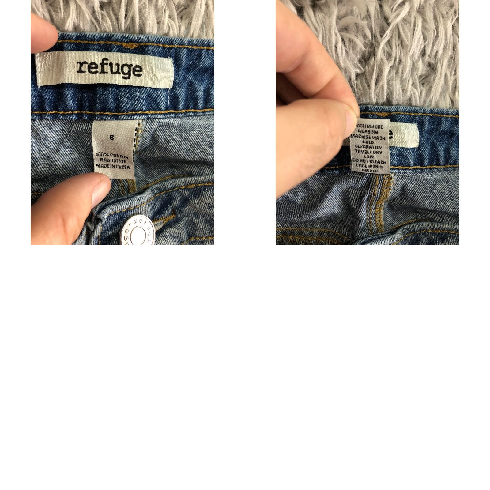Denime Refuge Button Fly Womens Size 6 Mid Rise Cut-Off Blue Denim Jean Shorts Size 28" / US 6 / IT 42 - 8 Thumbnail